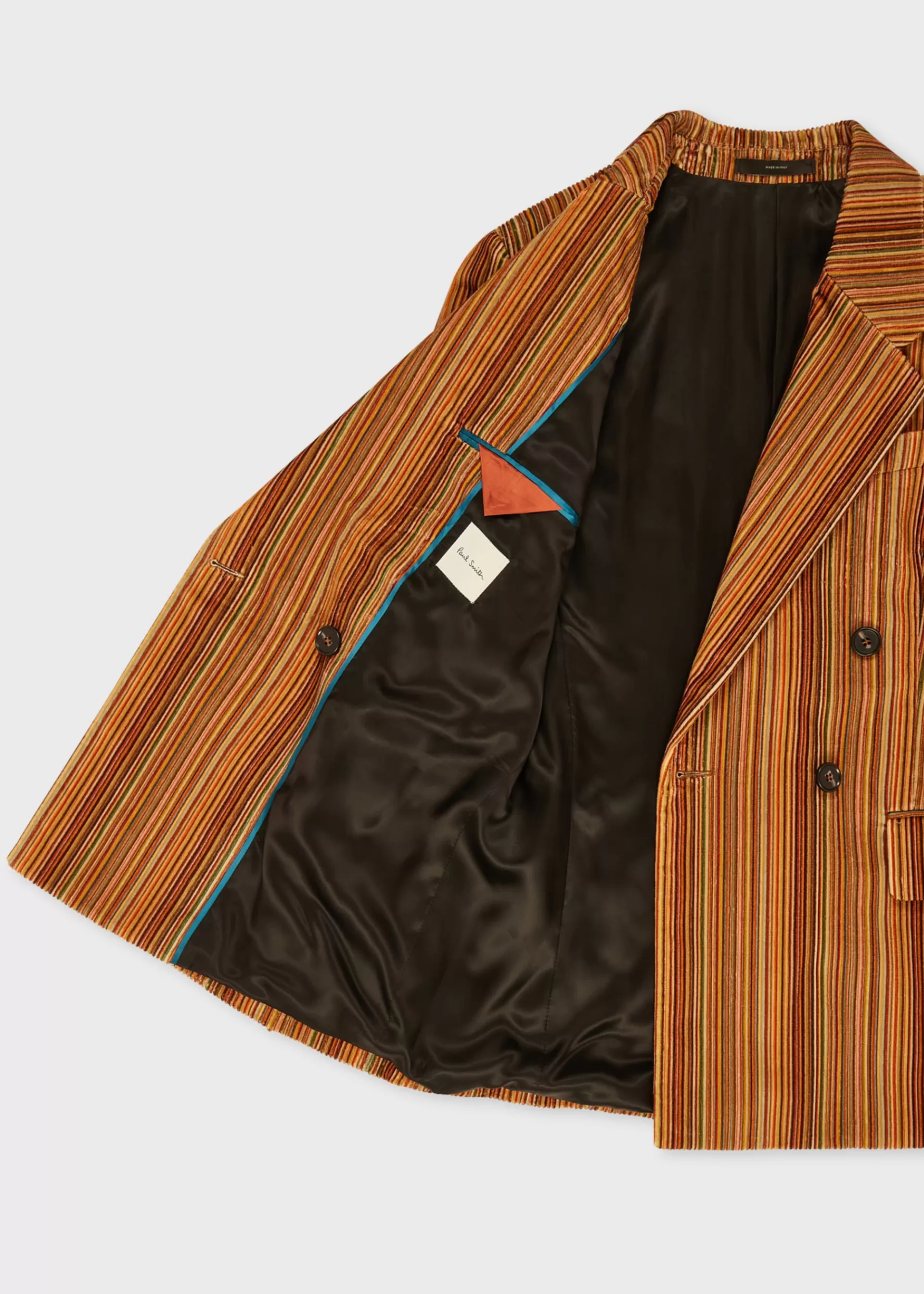 Women's Cord 'Signature Stripe' Double Breasted Blazer>Paul Smith Clearance
