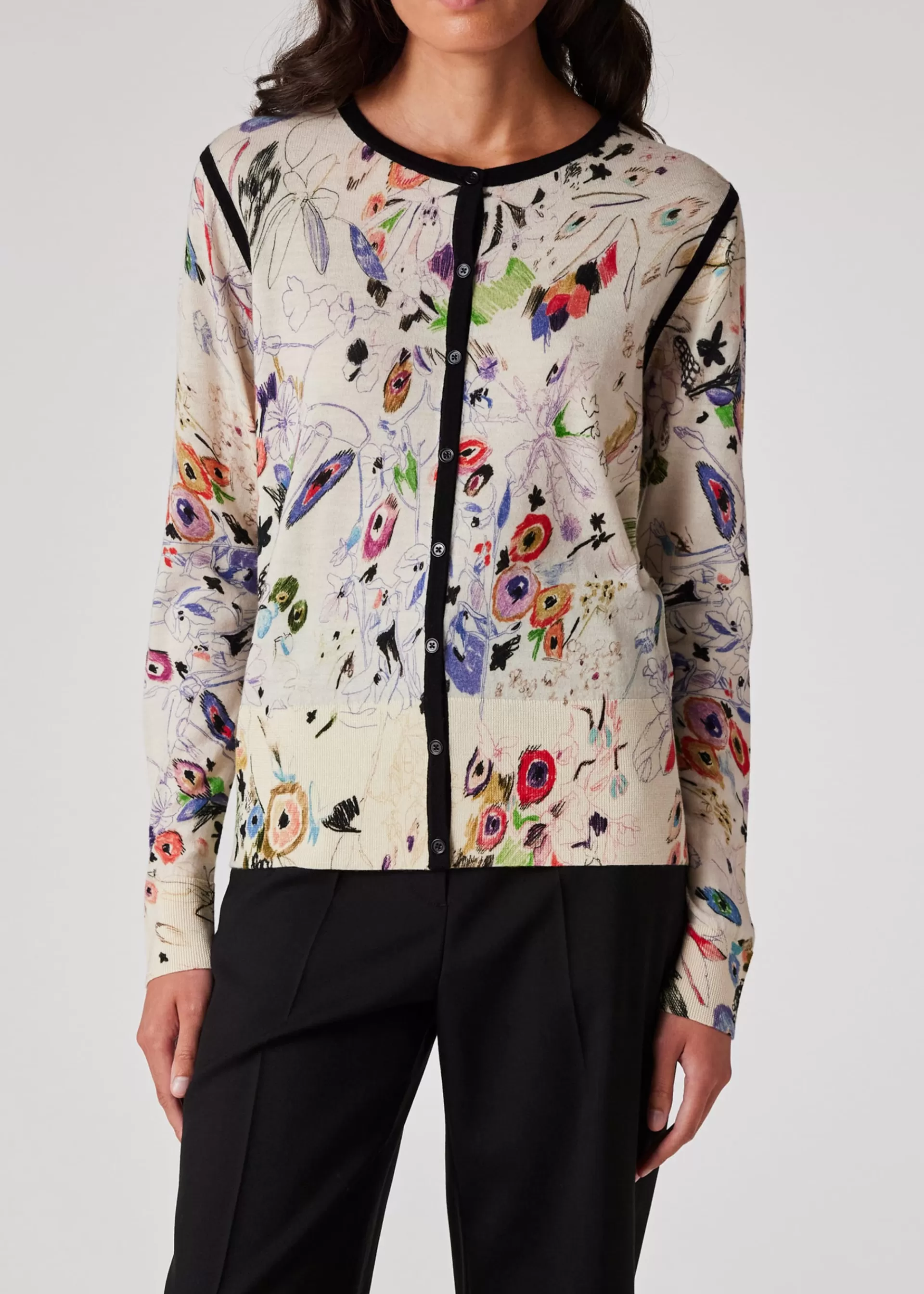 Women's 'Sketchbook Botanical' Knitted Merino Cardigan>Paul Smith Discount