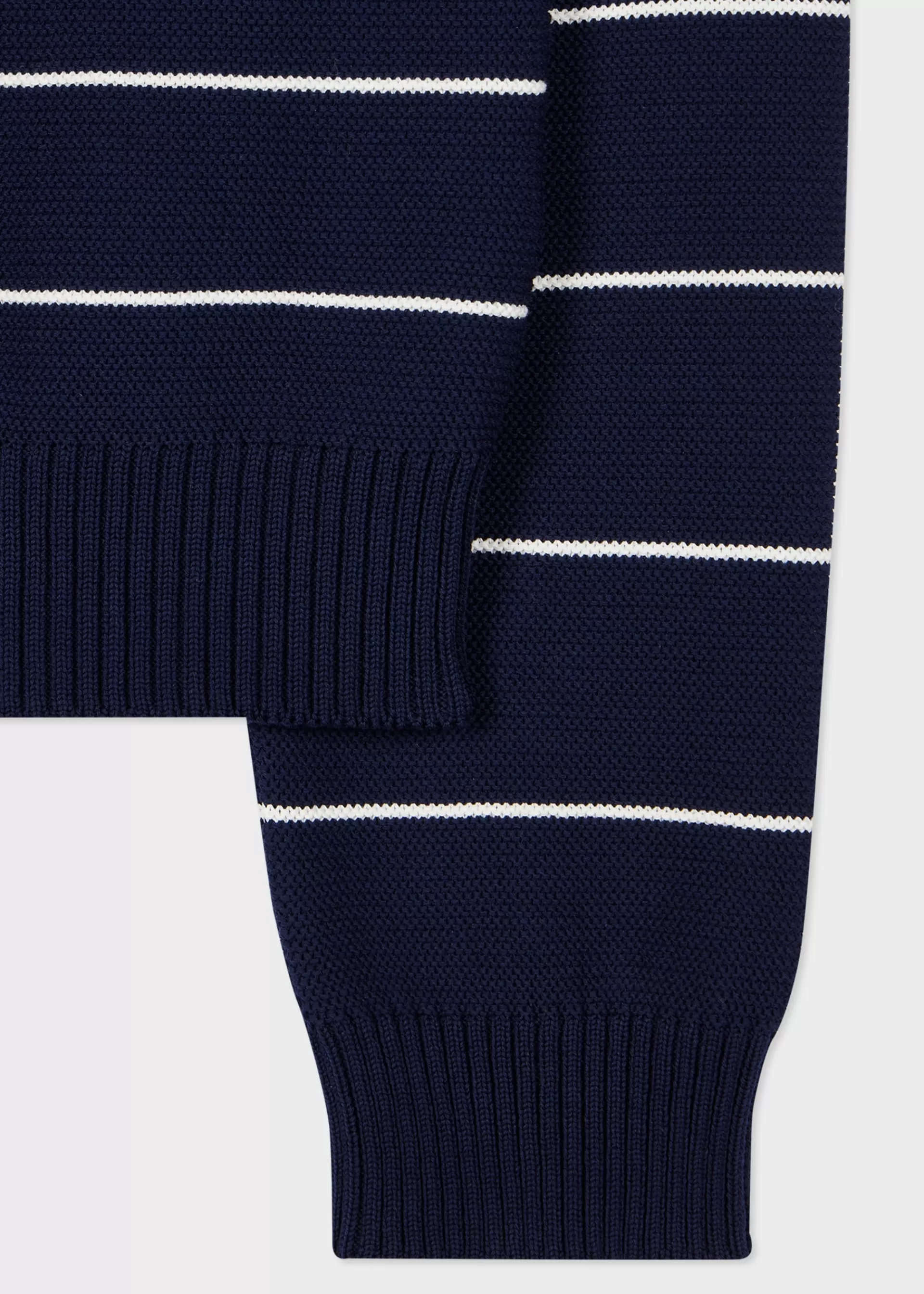 Women's Dark Blue Organic Cotton Multi Stripe Crew Neck Sweater>Paul Smith Cheap