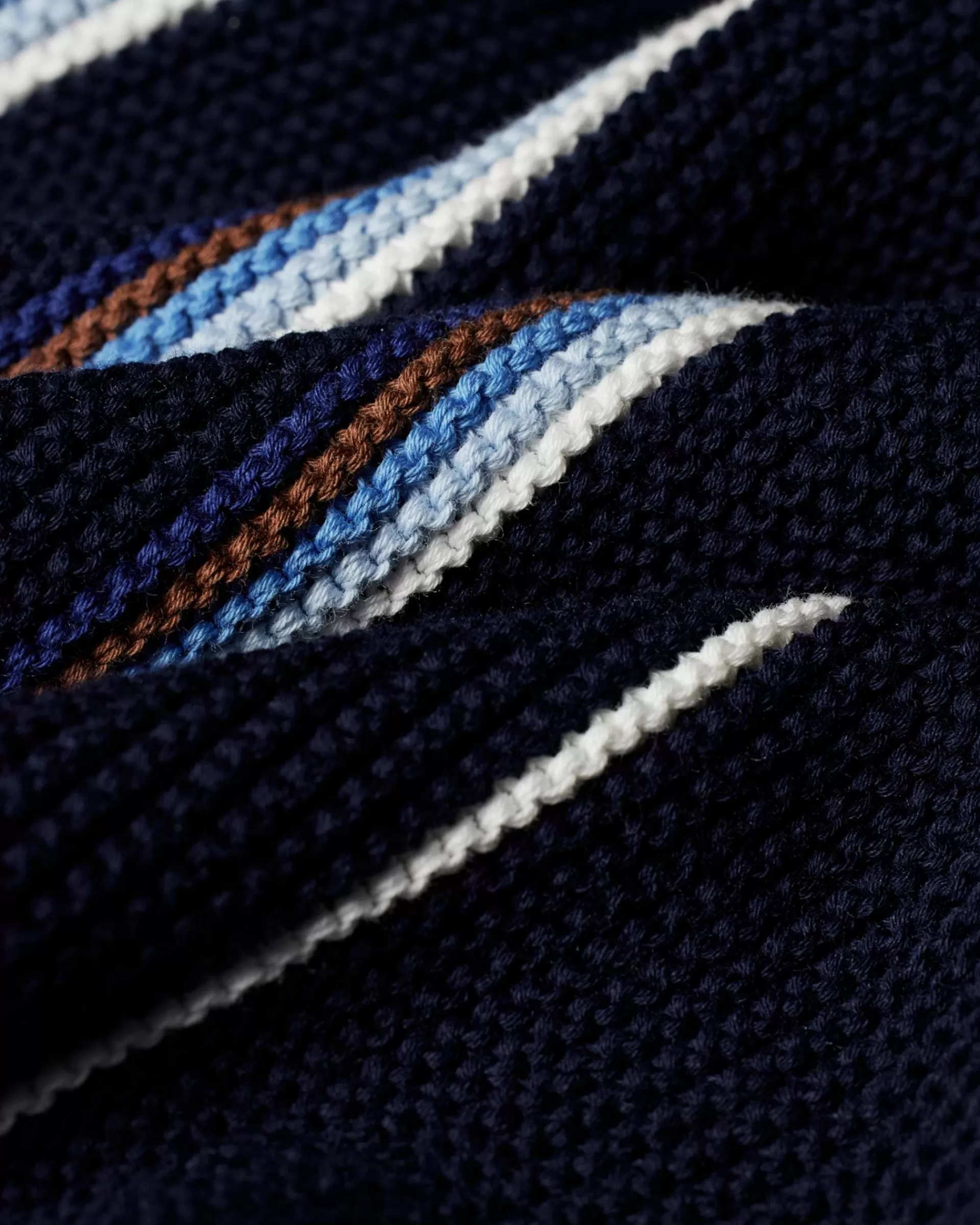 Women's Dark Blue Organic Cotton Multi Stripe Crew Neck Sweater>Paul Smith Cheap