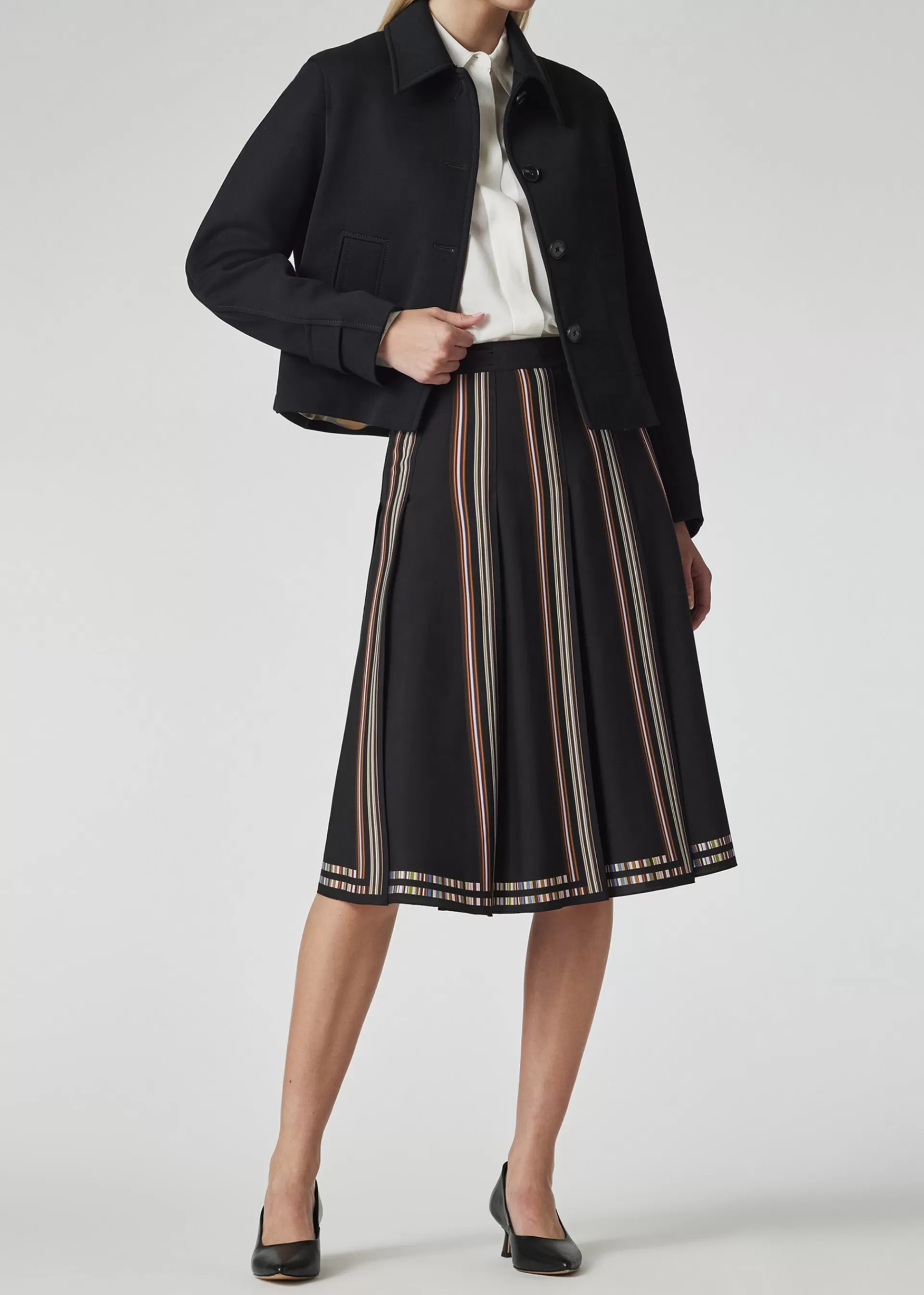 Women's Dark Green Cropped Wool Jacket>Paul Smith Online