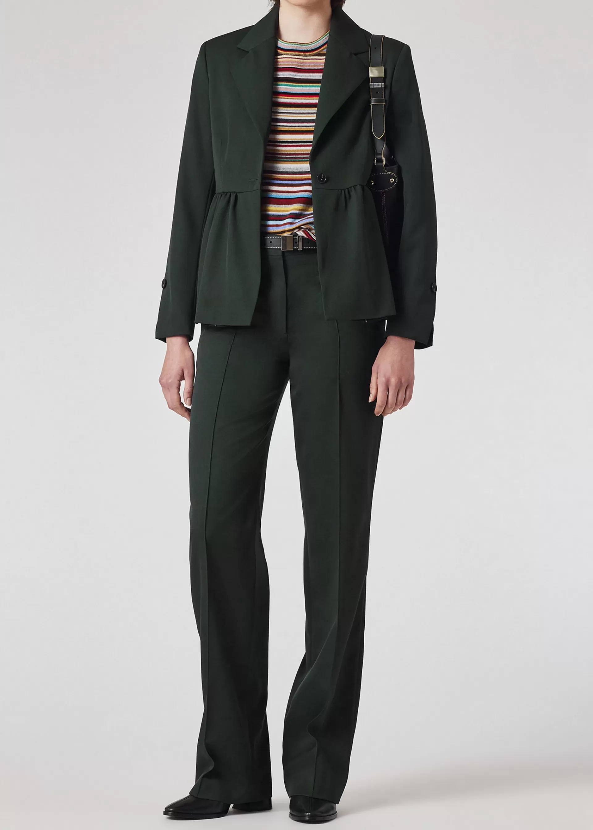Women's Dark Green Wool Gabardine Peplum Suit>Paul Smith Clearance