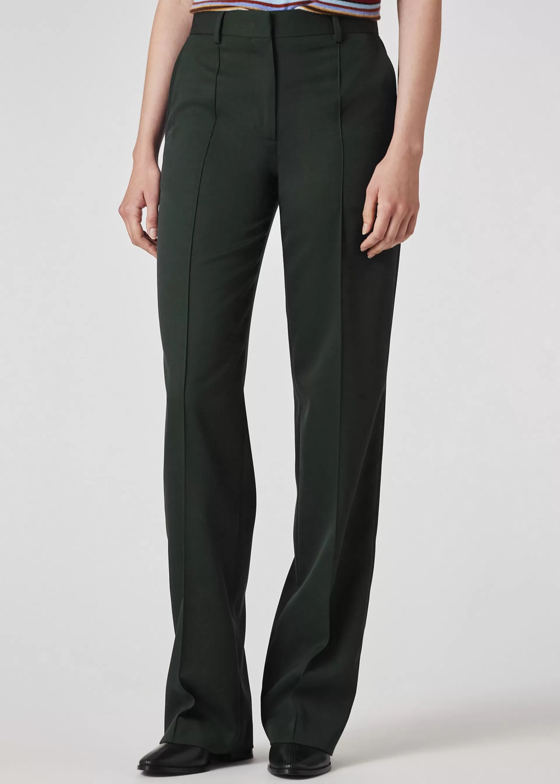 Women's Dark Green Wool Gabardine Trousers>Paul Smith Cheap