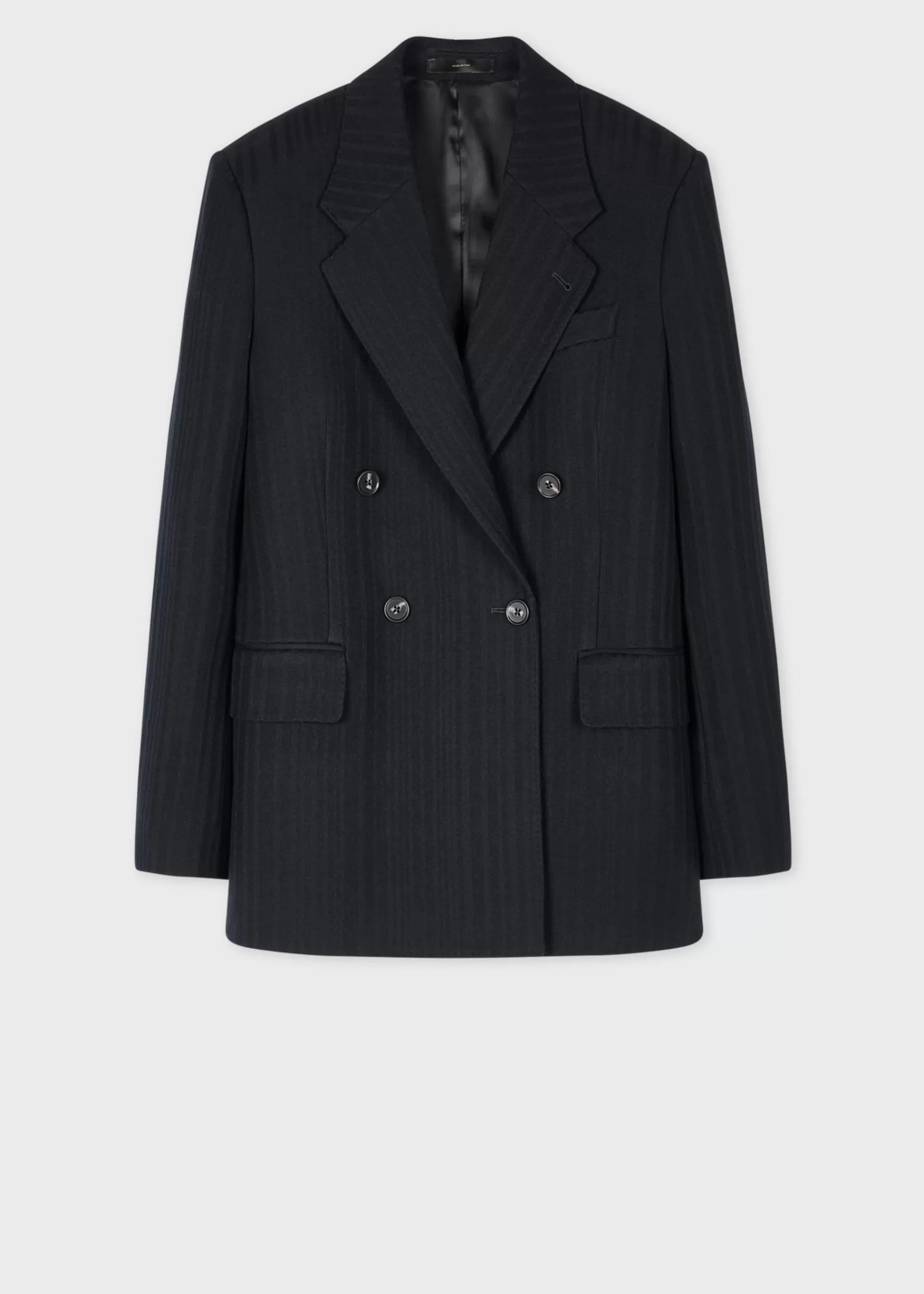 Women's Dark Navy 'Shadow Stripe' Double Breasted Blazer>Paul Smith New