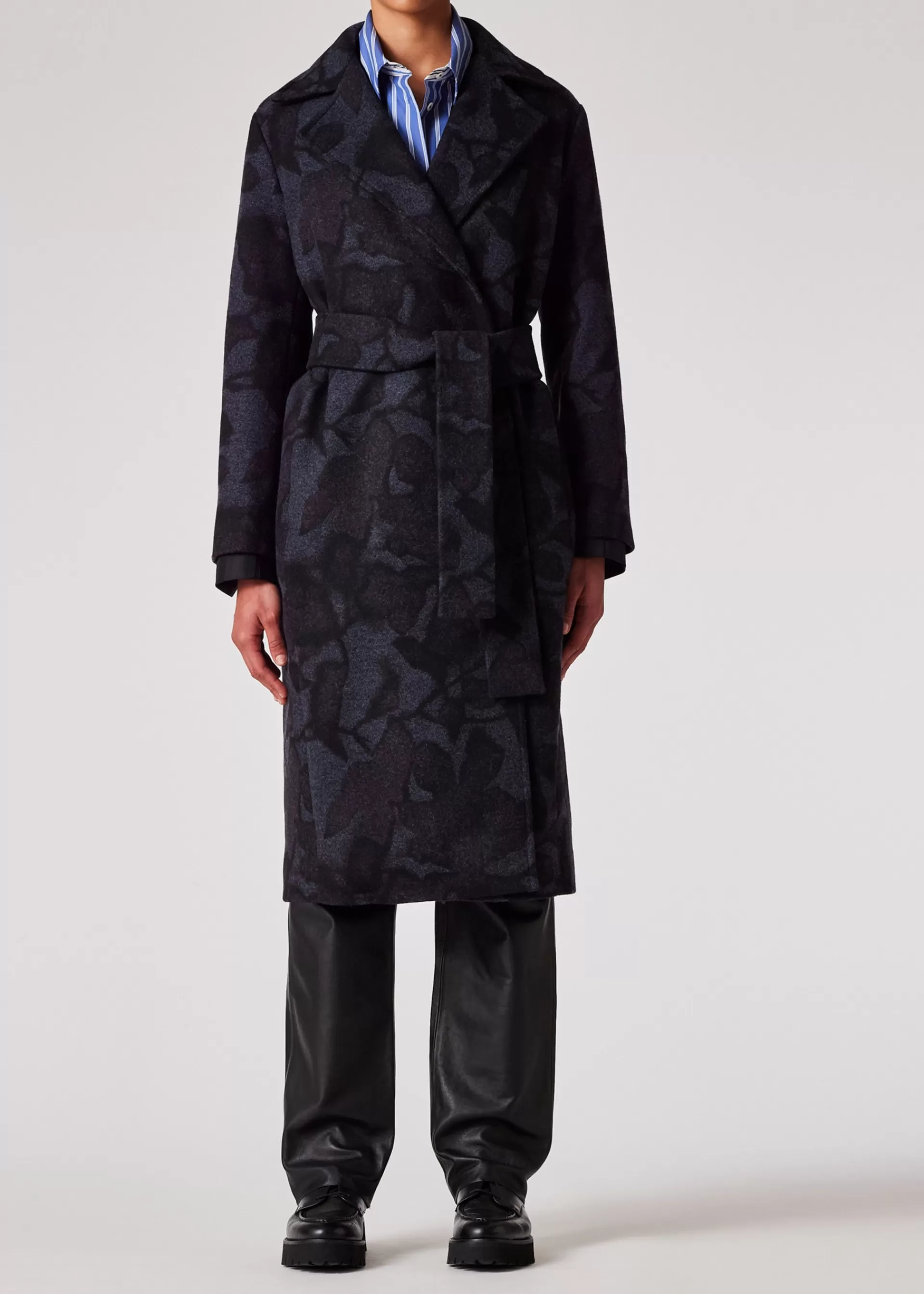 Women's Dark Navy 'Solar Gram' Wool Cocoon Coat>Paul Smith Fashion