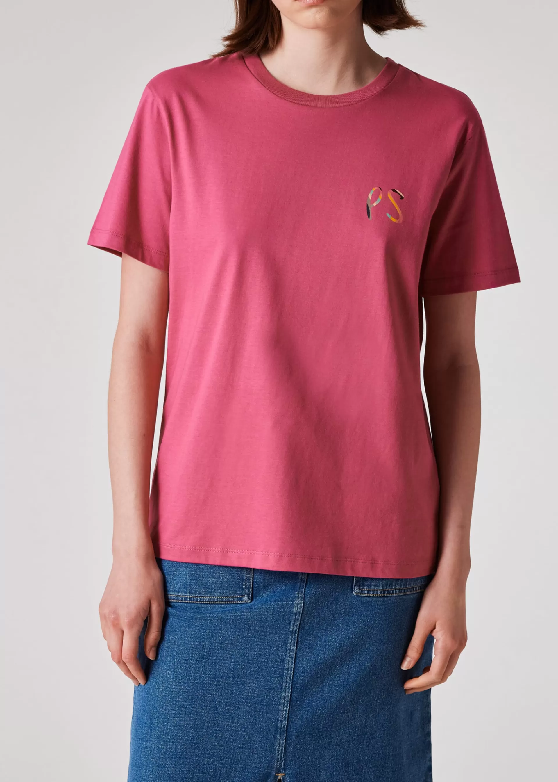 Women's Dark Pink 'Swirl' PS Logo T-Shirt>Paul Smith Best