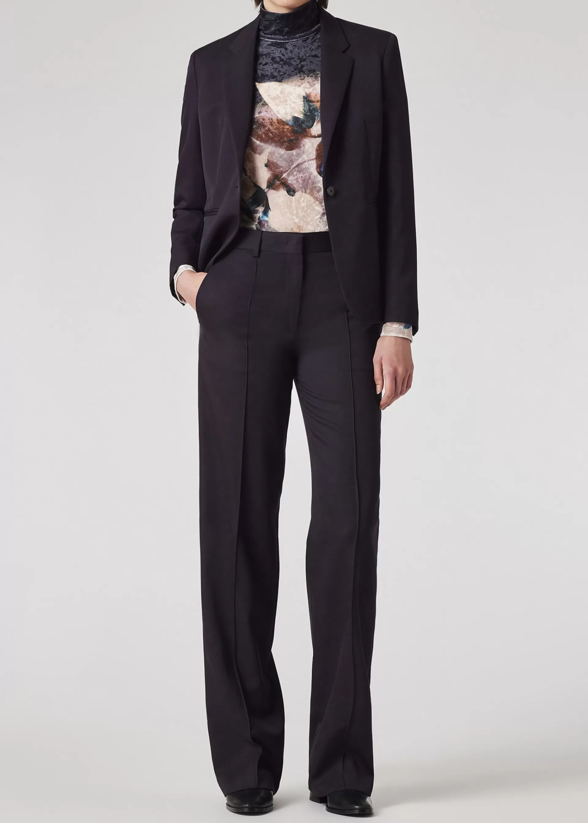Women's Dark Purple One-Button Wool Gabardine Blazer>Paul Smith Online