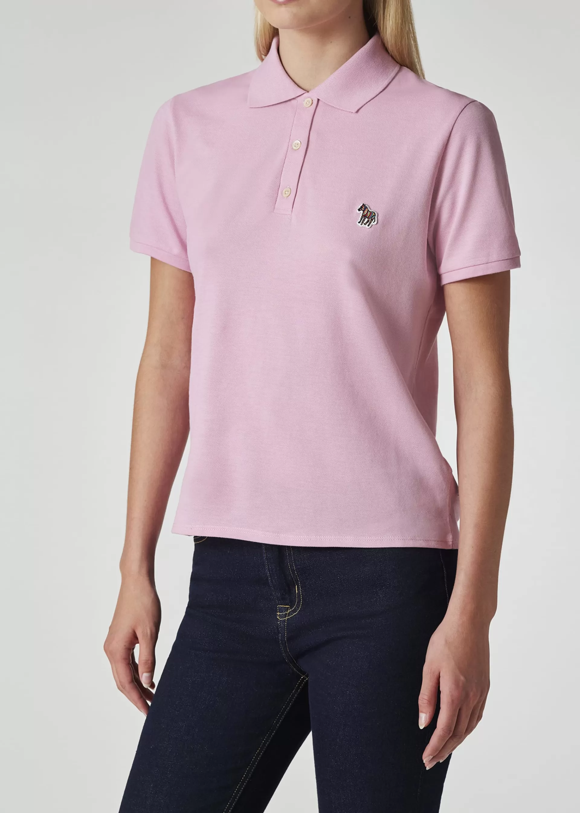 Women's Dusky Pink Zebra Polo Shirt>Paul Smith Discount