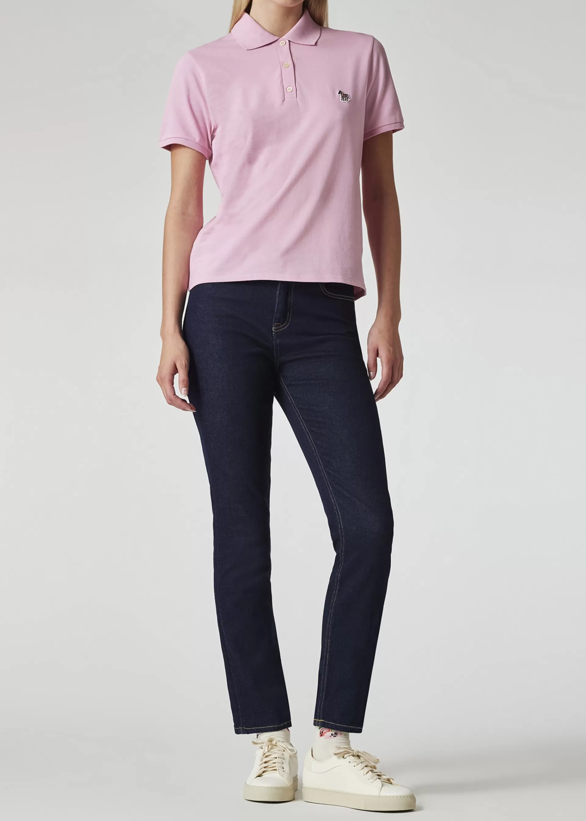 Women's Dusky Pink Zebra Polo Shirt>Paul Smith Discount