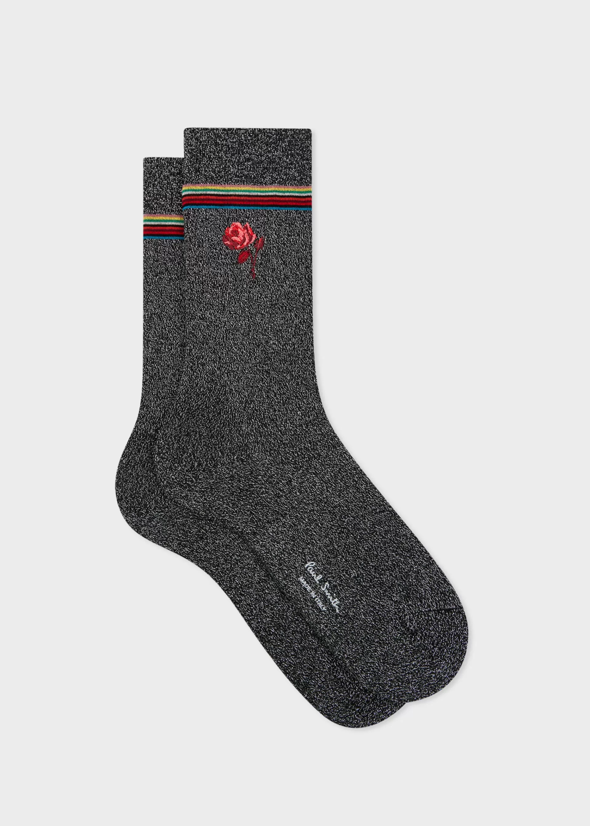 Women's Glitter Rose Embroidery Socks>Paul Smith Clearance