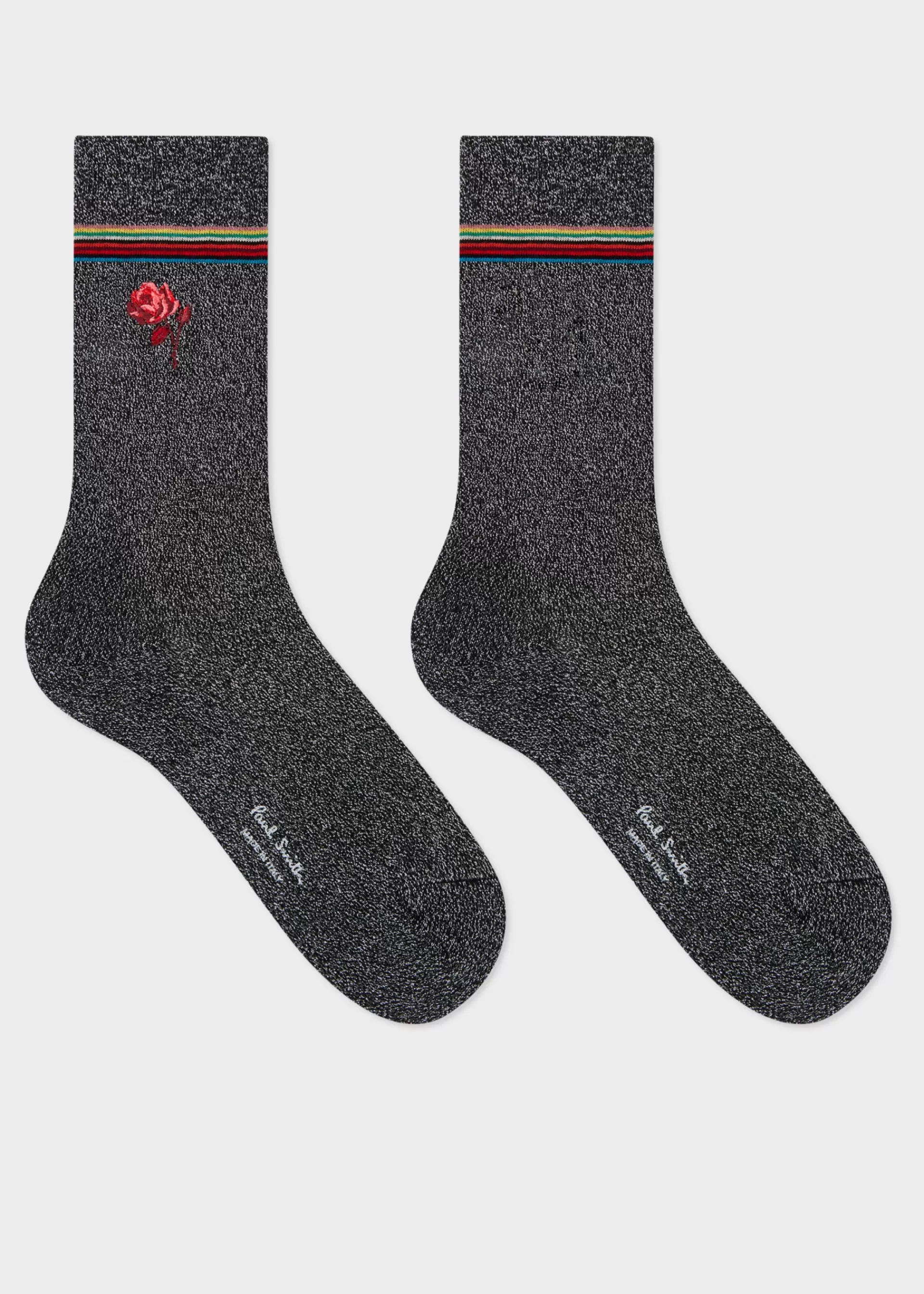 Women's Glitter Rose Embroidery Socks>Paul Smith Clearance