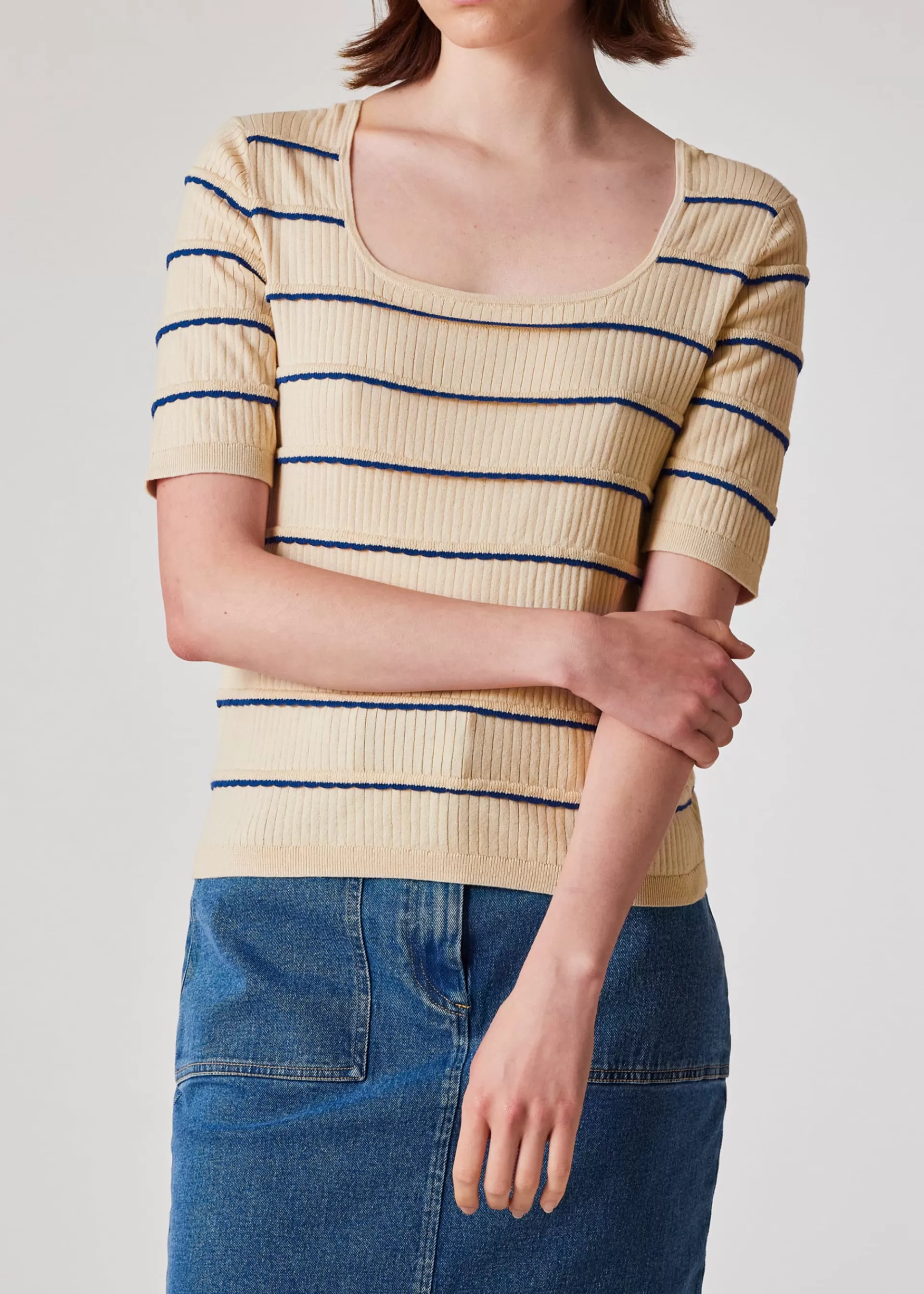 Women's Scallop Trim Ribbed Top>Paul Smith Fashion