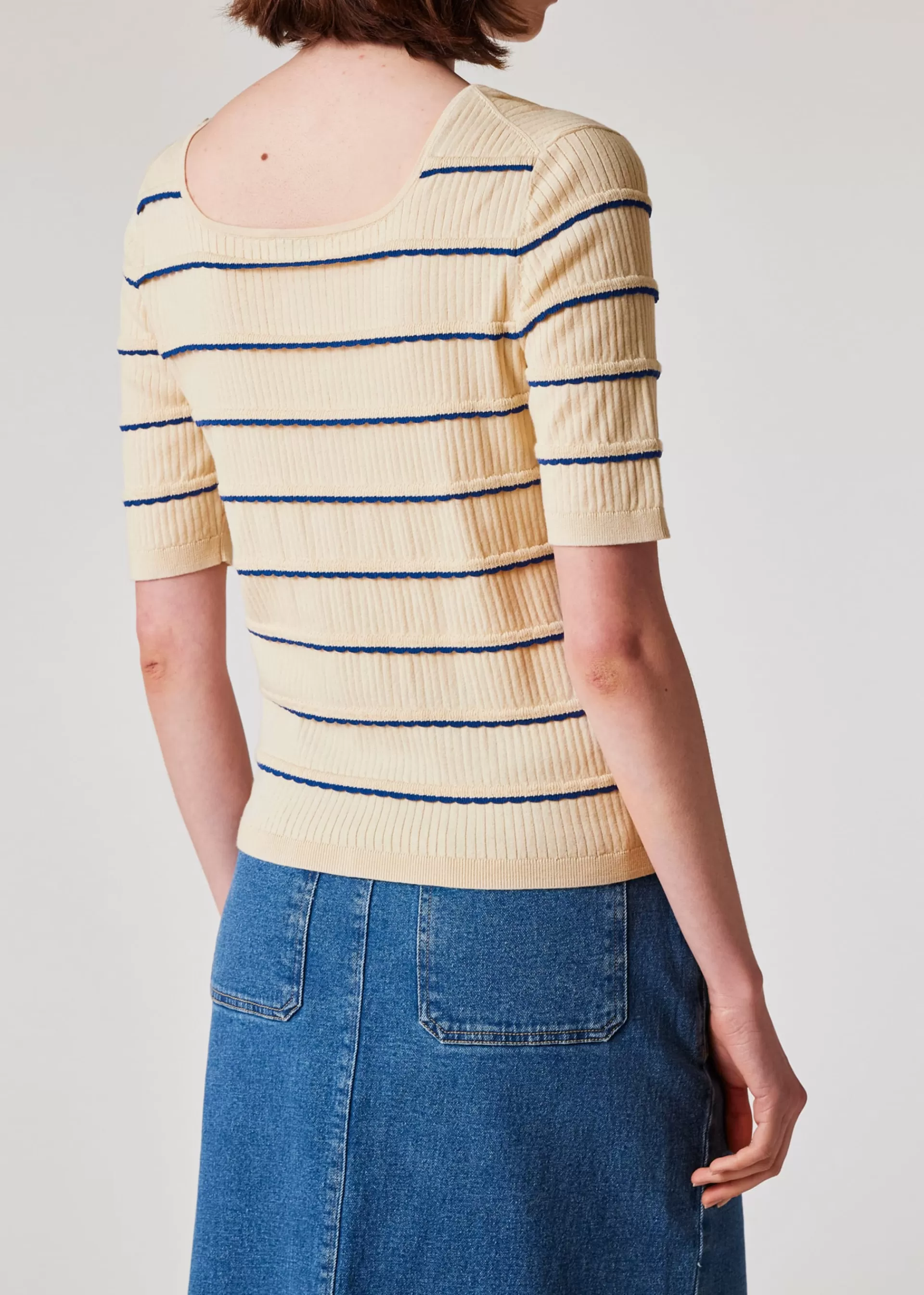 Women's Scallop Trim Ribbed Top>Paul Smith Fashion