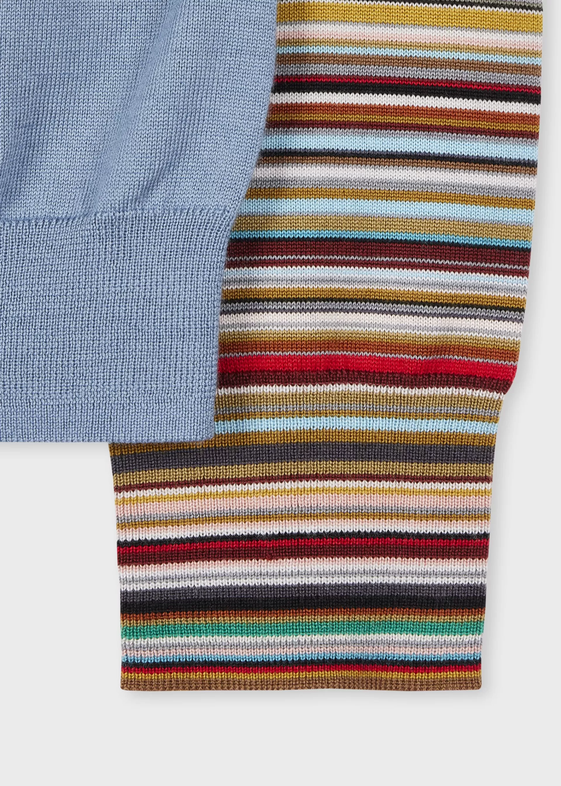 Women's Light Blue 'Signature Stripe' Cuff Cardigan>Paul Smith Discount