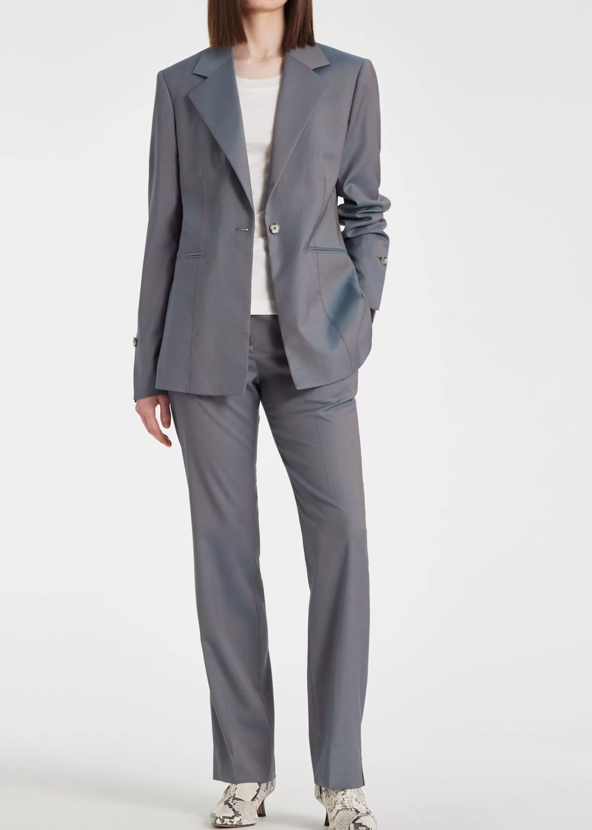 Women's Light Blue Tonic Wool Slim-Fit Blazer>Paul Smith Store