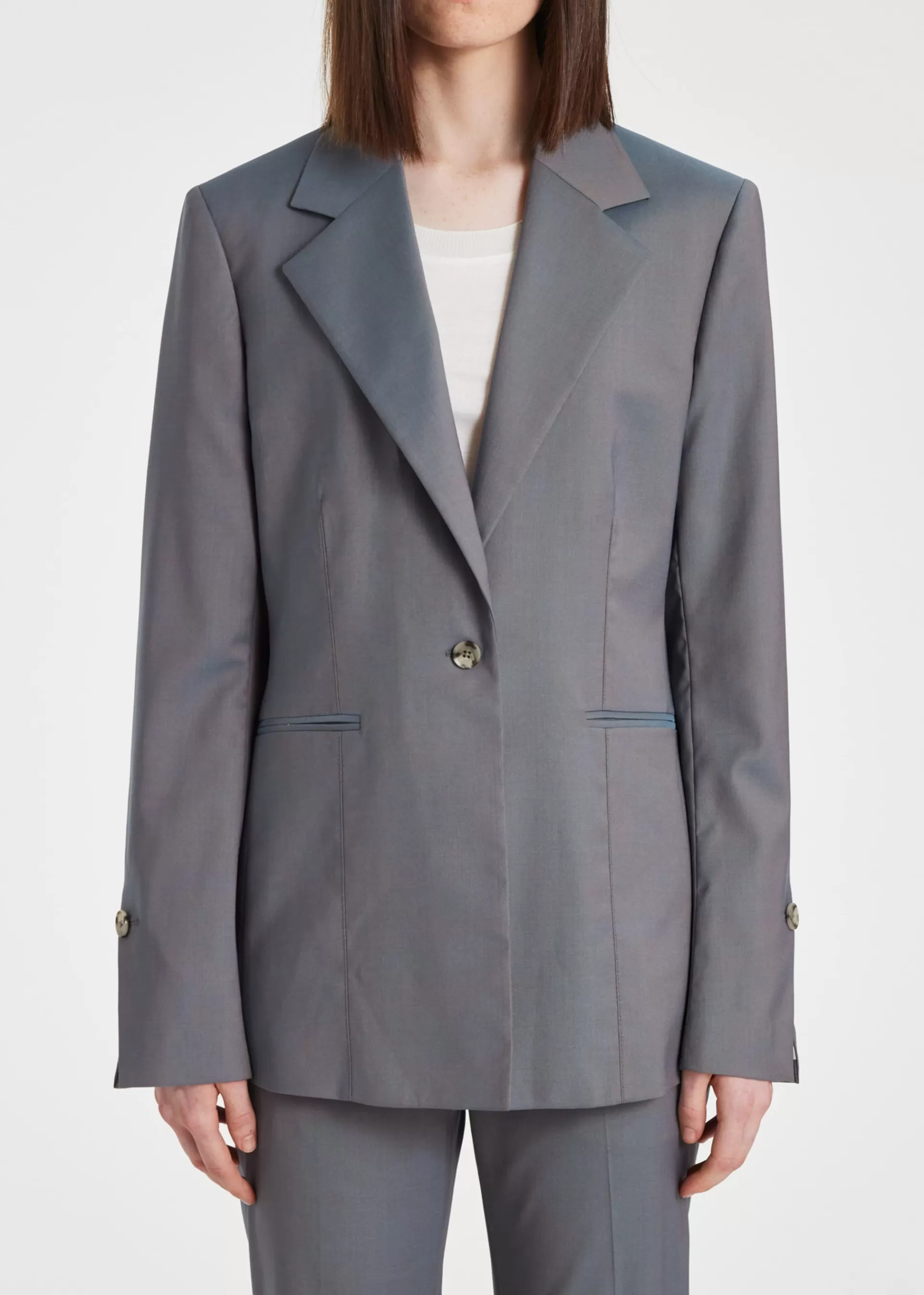 Women's Light Blue Tonic Wool Slim-Fit Suit>Paul Smith Fashion