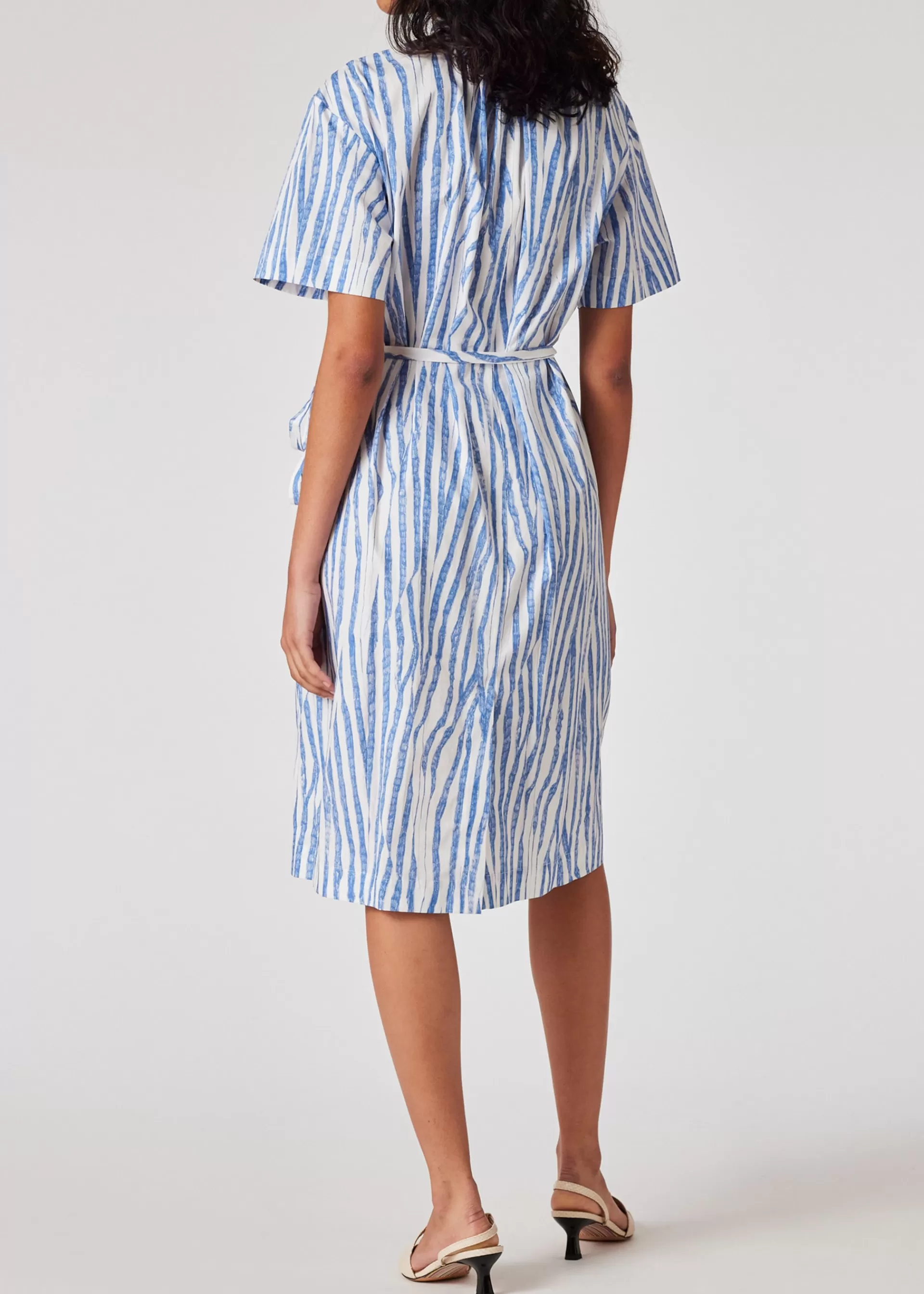 Women's Light Blue 'Wood Grain Stripe' Cotton Dress>Paul Smith Fashion