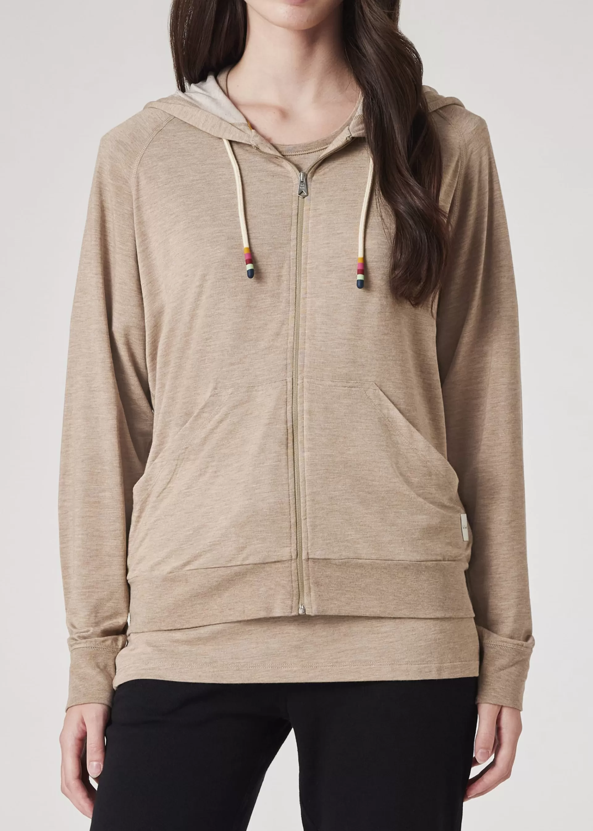 Women's Light Brown Zip Up Lounge Hoodie>Paul Smith Fashion