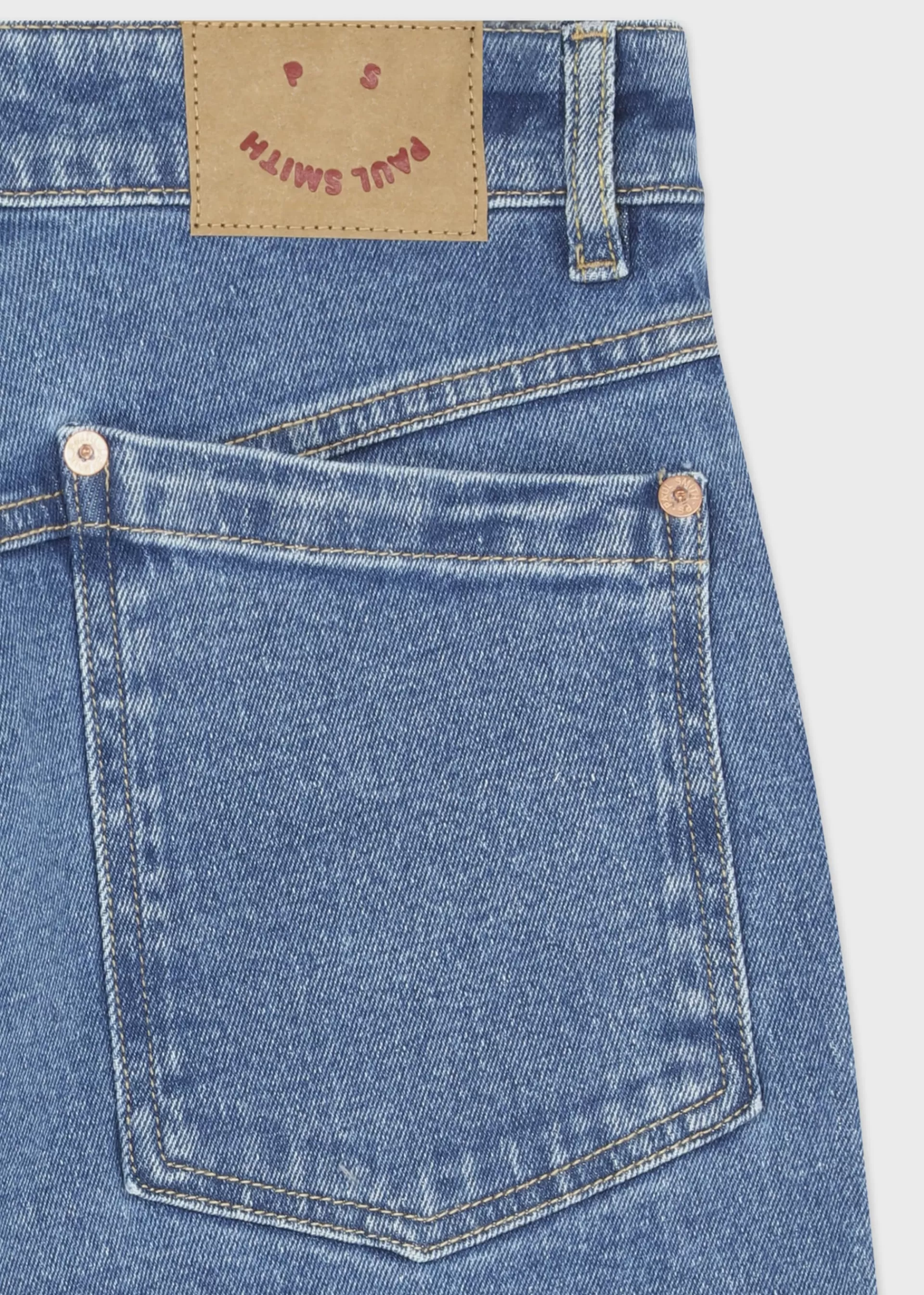 Women's Mid-Wash Organic Cotton Barrel Leg PS Happy Jeans>Paul Smith Store