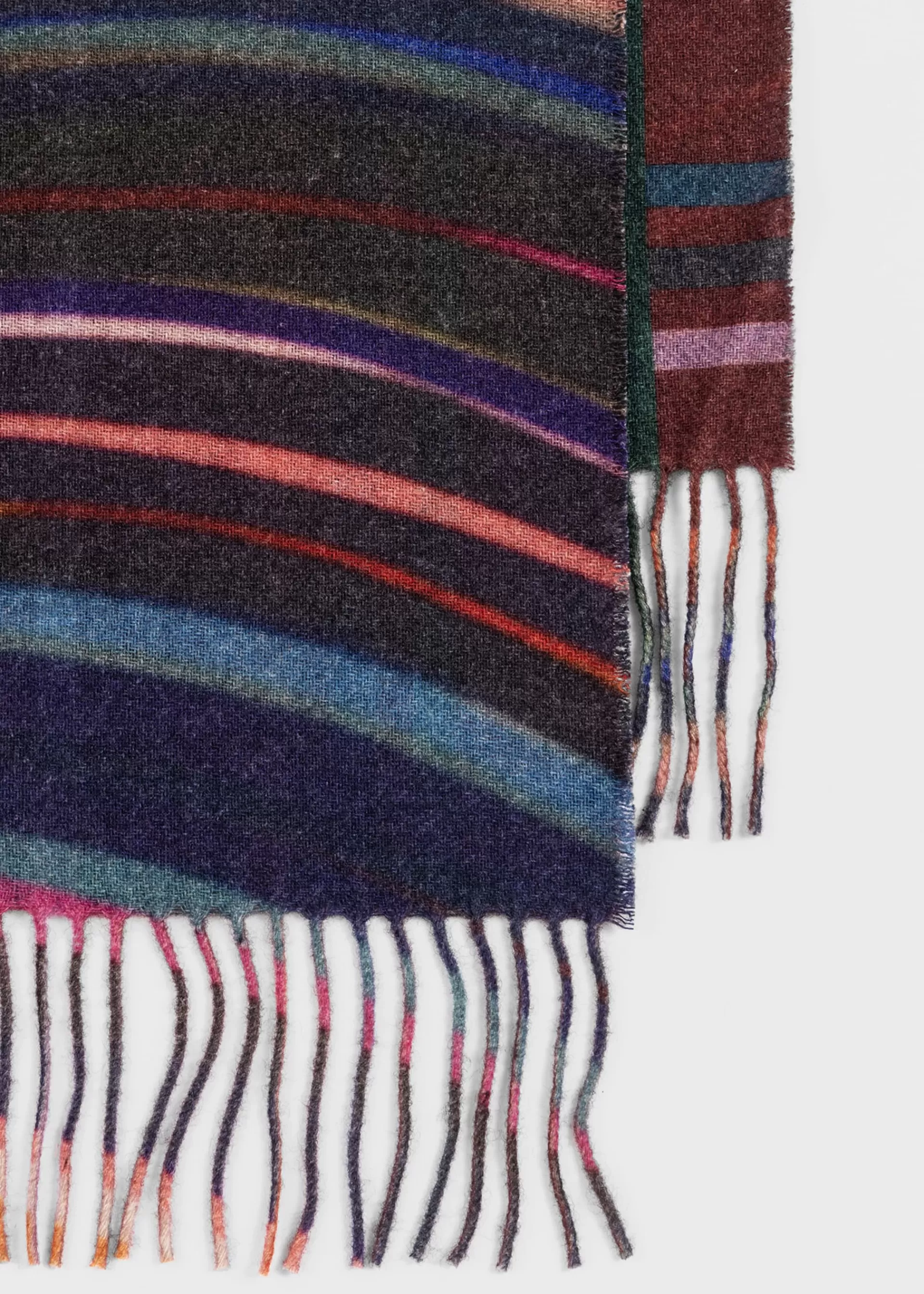 Women's Multi Colour Cashmere-Blend 'Midnight Swirl' Check Scarf>Paul Smith Shop