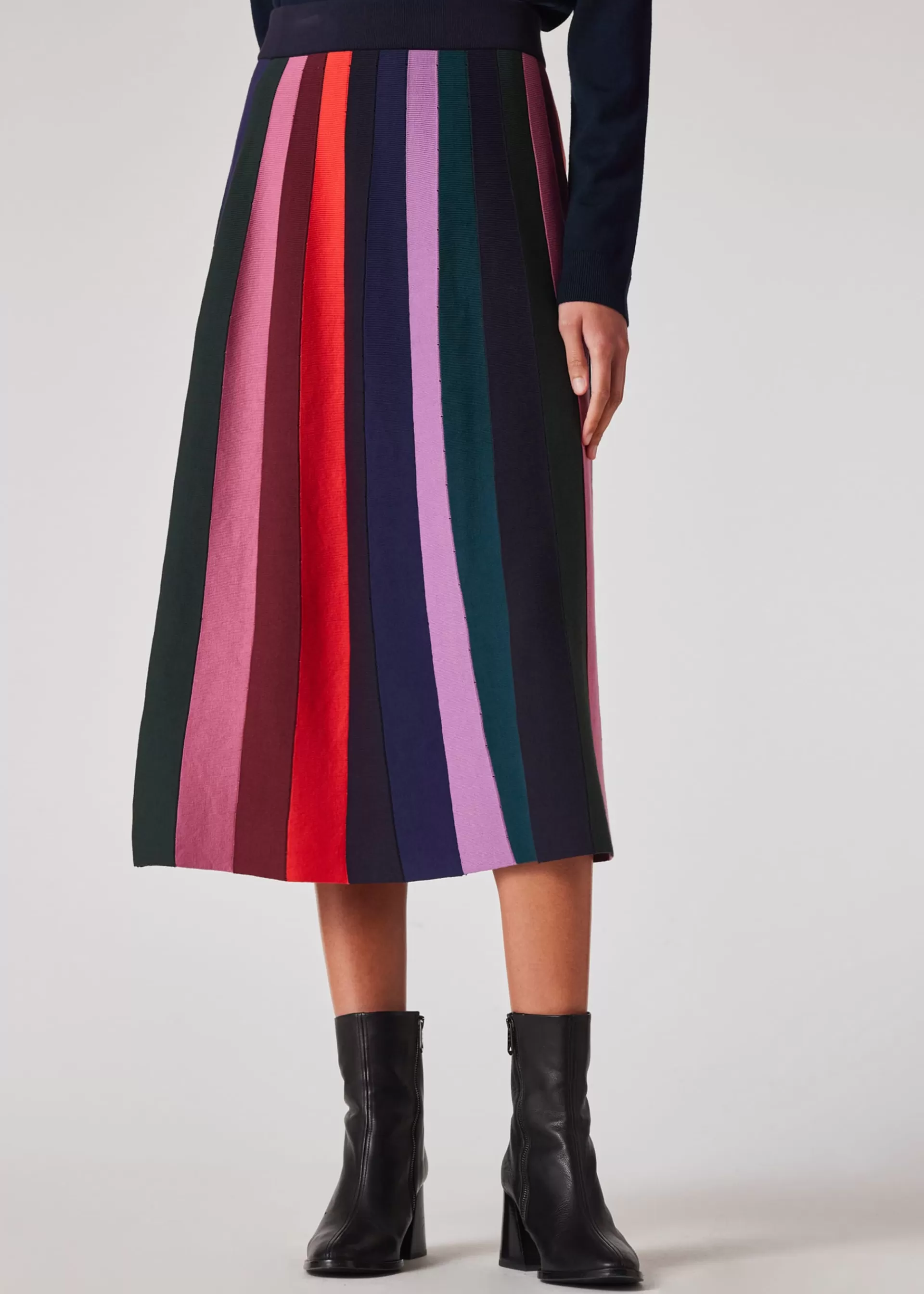 Women's Multi Colour Stripe Knitted Midi Skirt>Paul Smith New