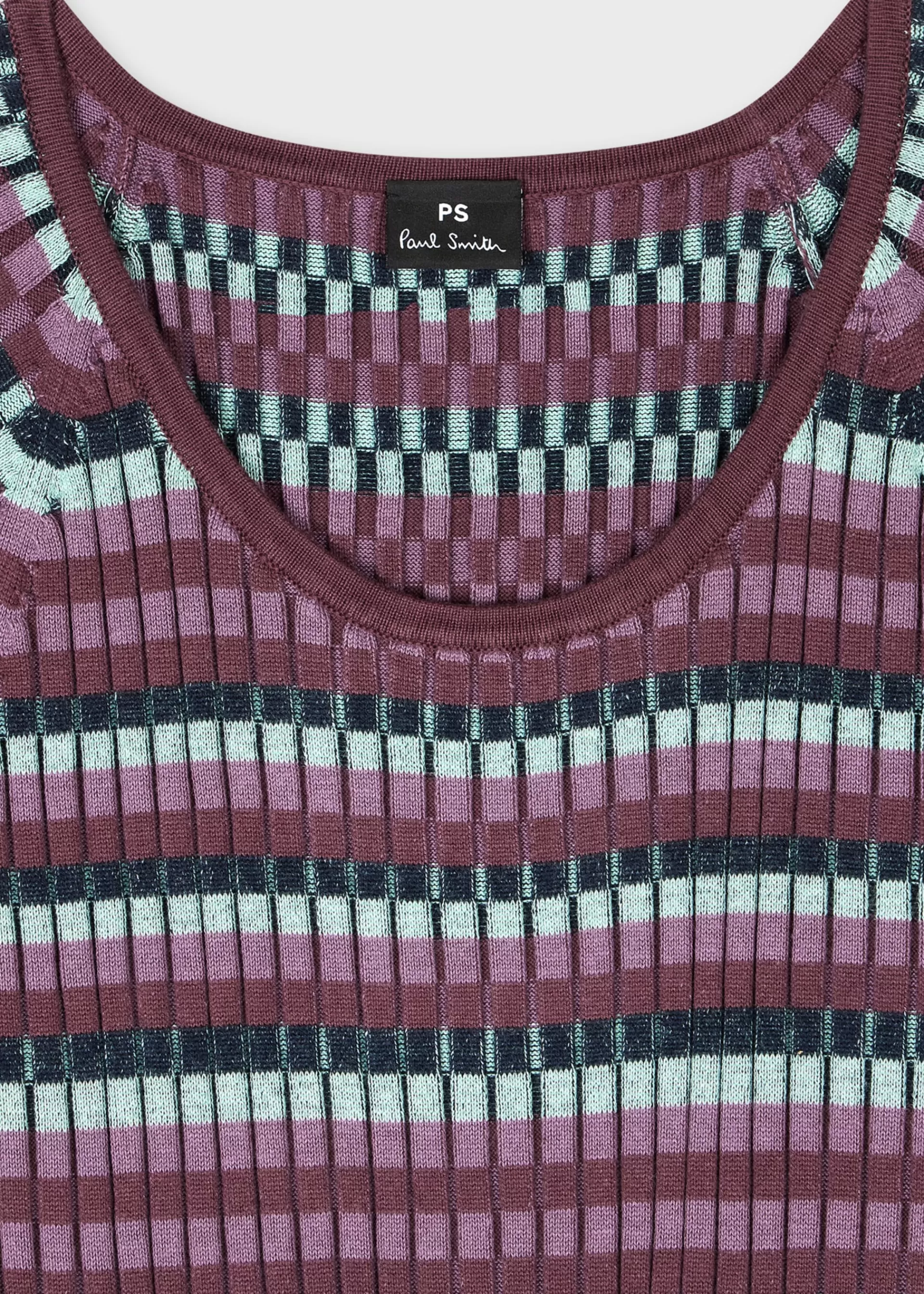 Women's and Purple Stripe Pleated Rib Knit Dress>Paul Smith Fashion