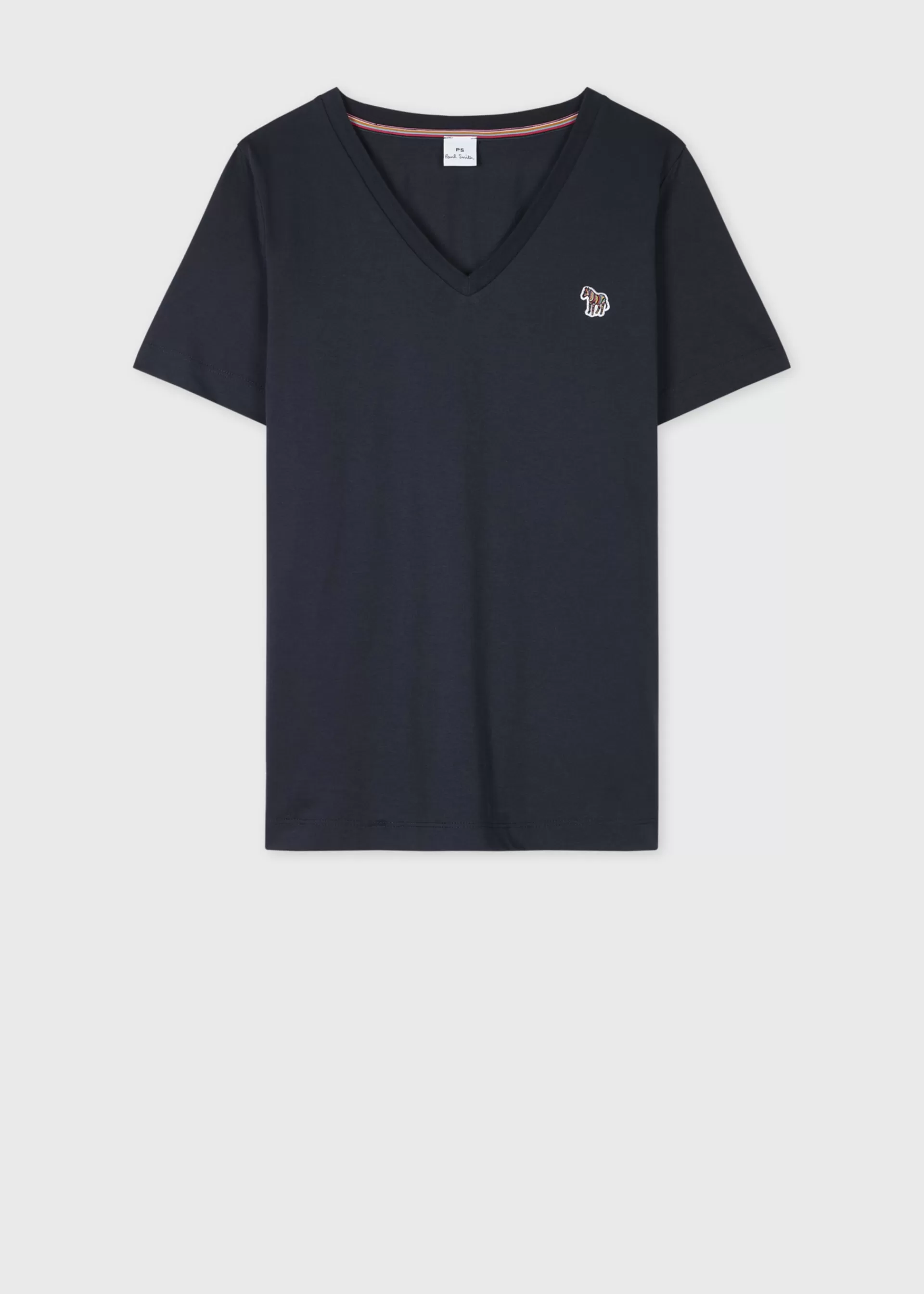 Women's Navy Blue V-Neck Zebra T-Shirt>Paul Smith Sale