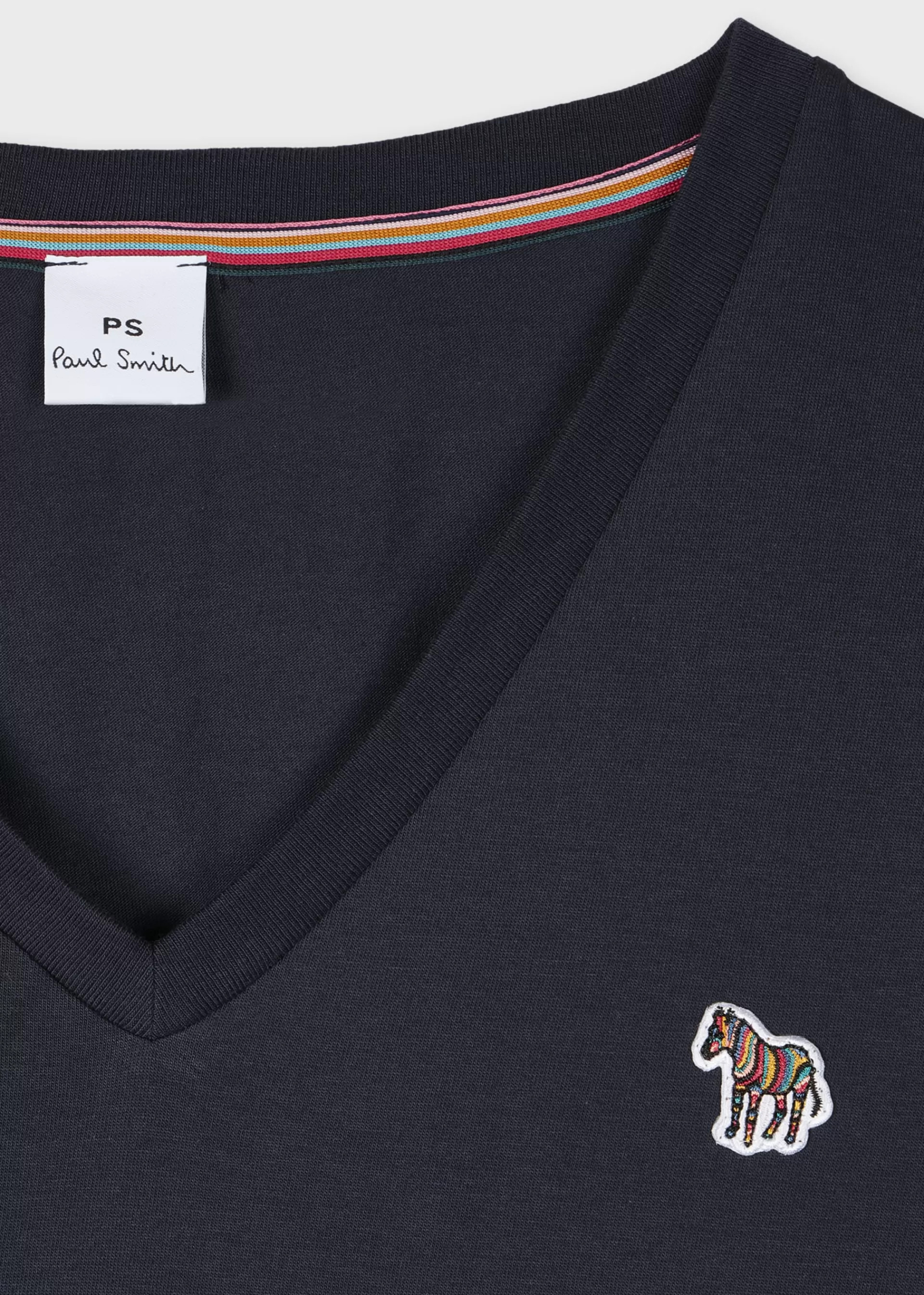 Women's Navy Blue V-Neck Zebra T-Shirt>Paul Smith Sale