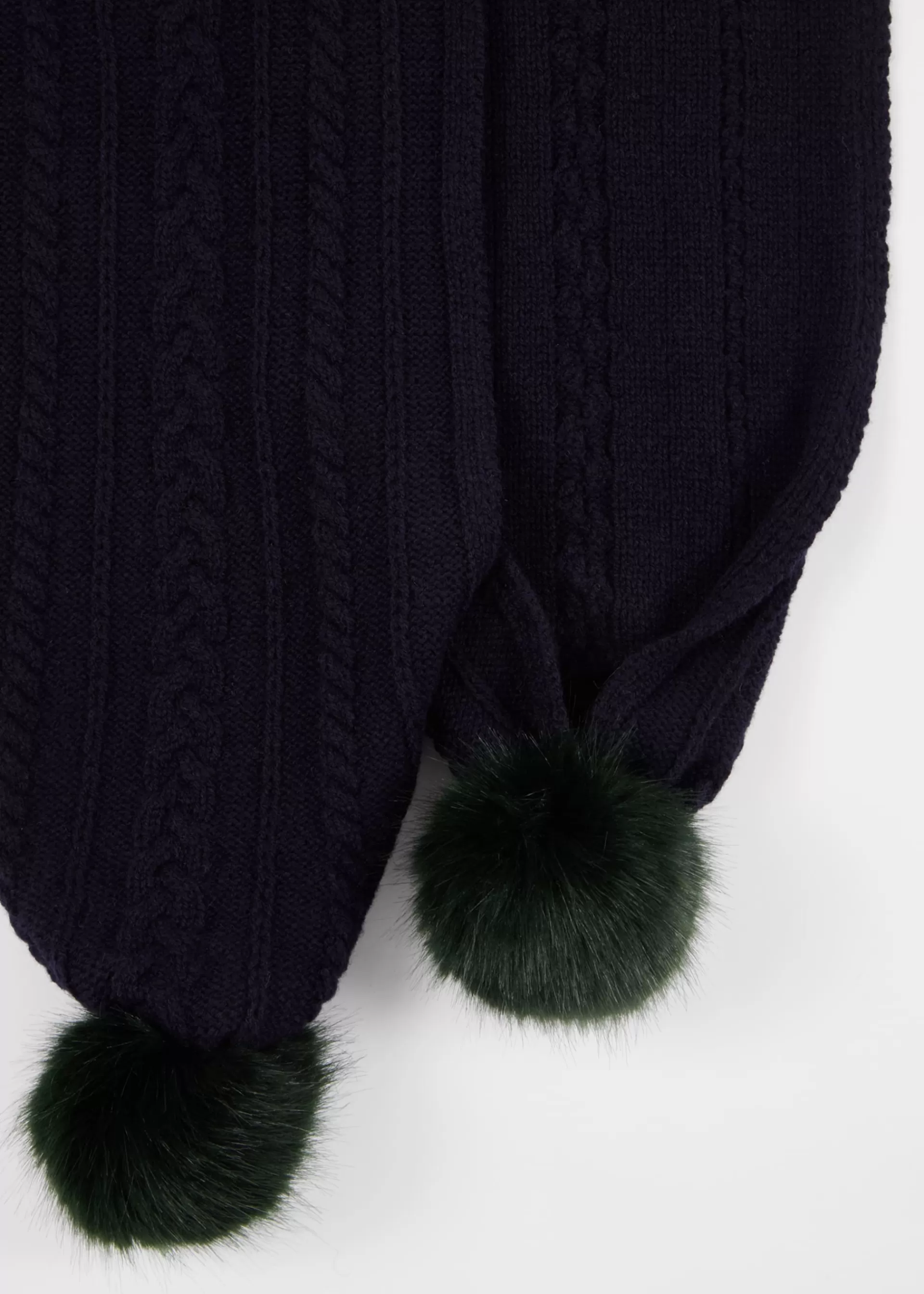 Women's Cable Knit Pom Pom Scarf>Paul Smith Best Sale