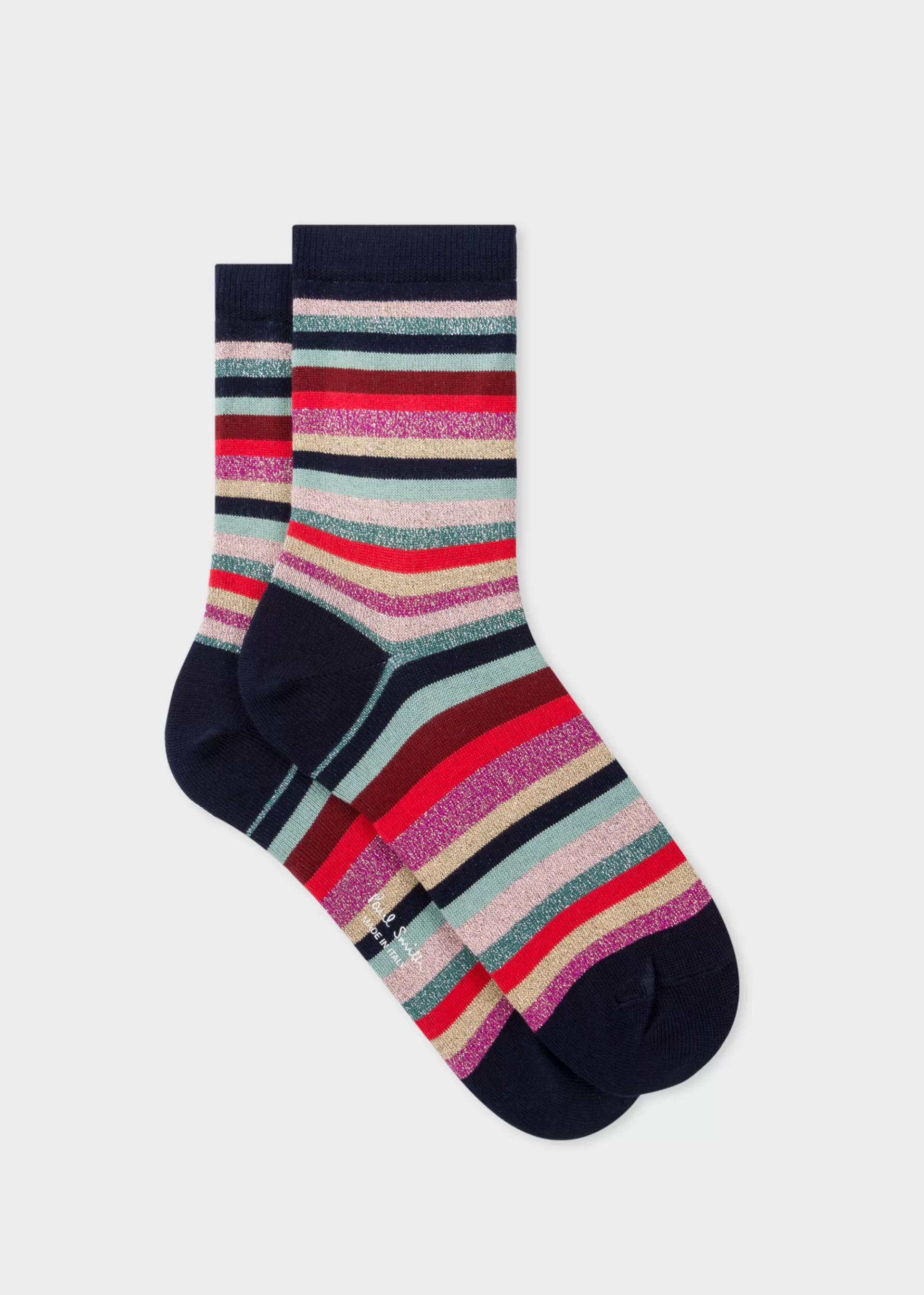 Women's Glitter 'Swirl Stripe' Socks>Paul Smith Clearance