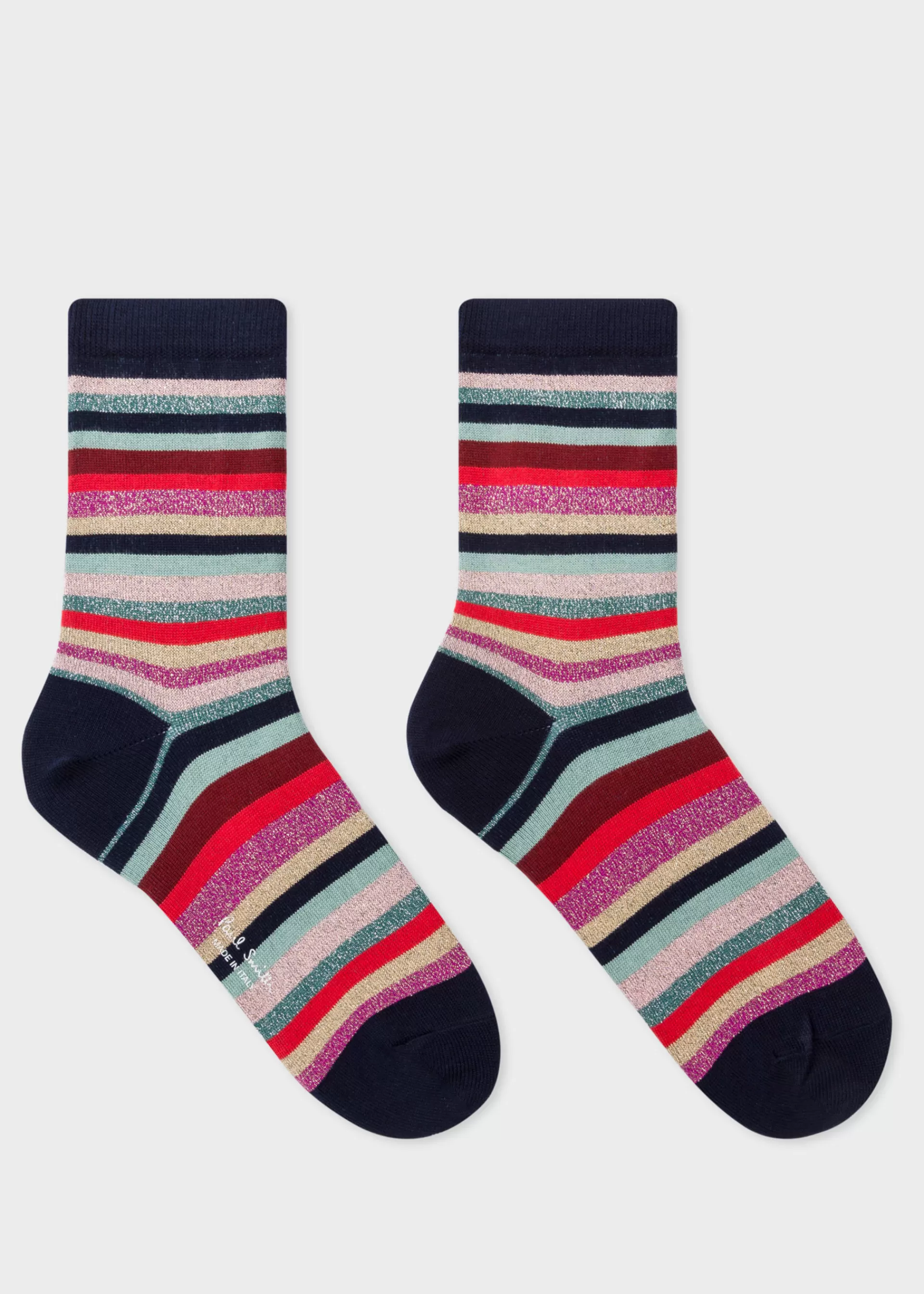 Women's Glitter 'Swirl Stripe' Socks>Paul Smith Clearance