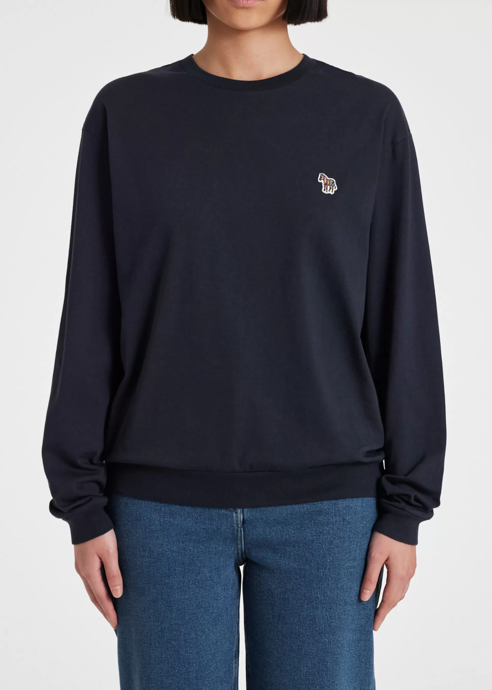 Women's Organic Cotton Zebra Logo Long-Sleeve T-Shirt>Paul Smith Shop