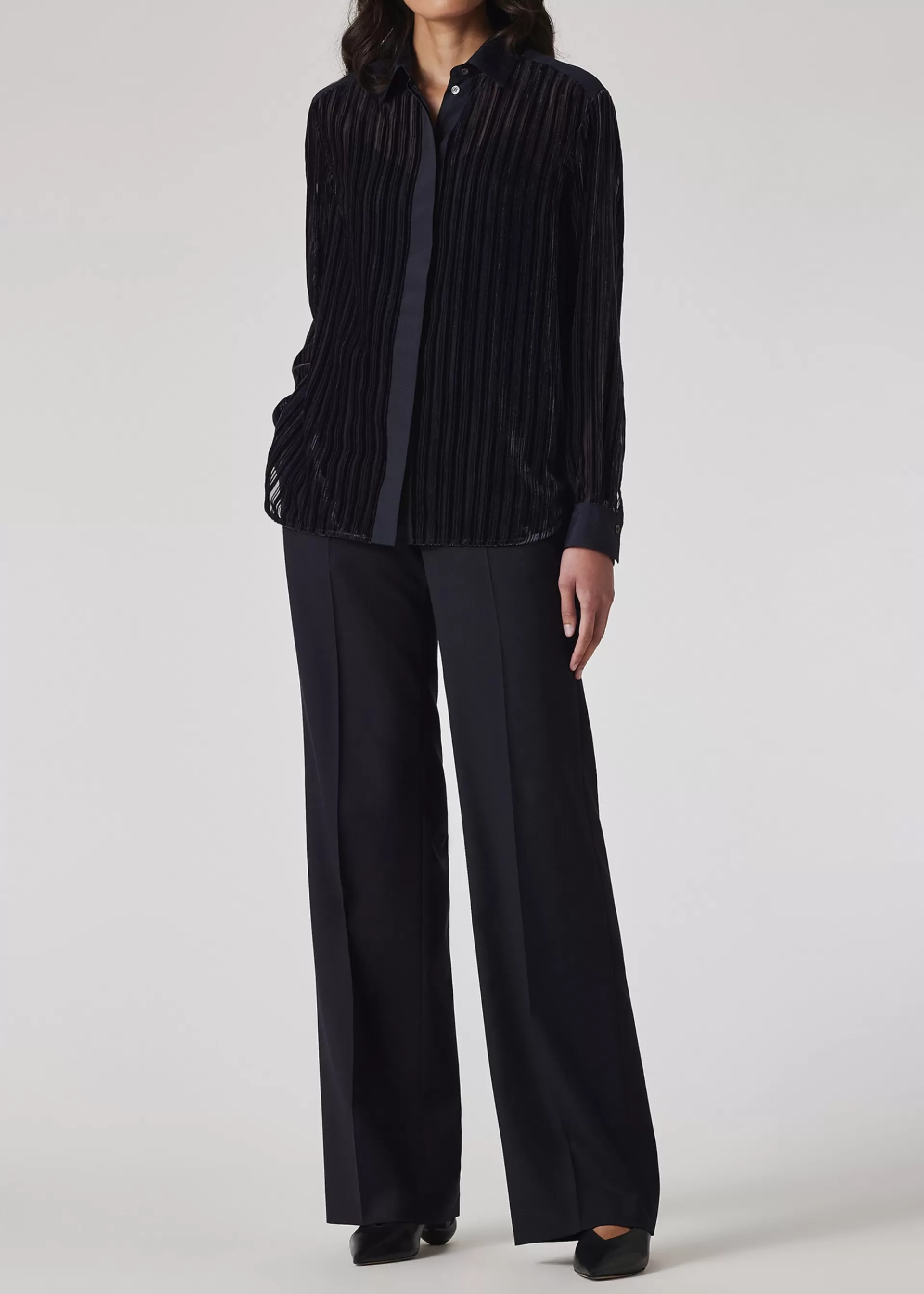 Women's 'Shadow Stripe' Velvet Shirt>Paul Smith Fashion