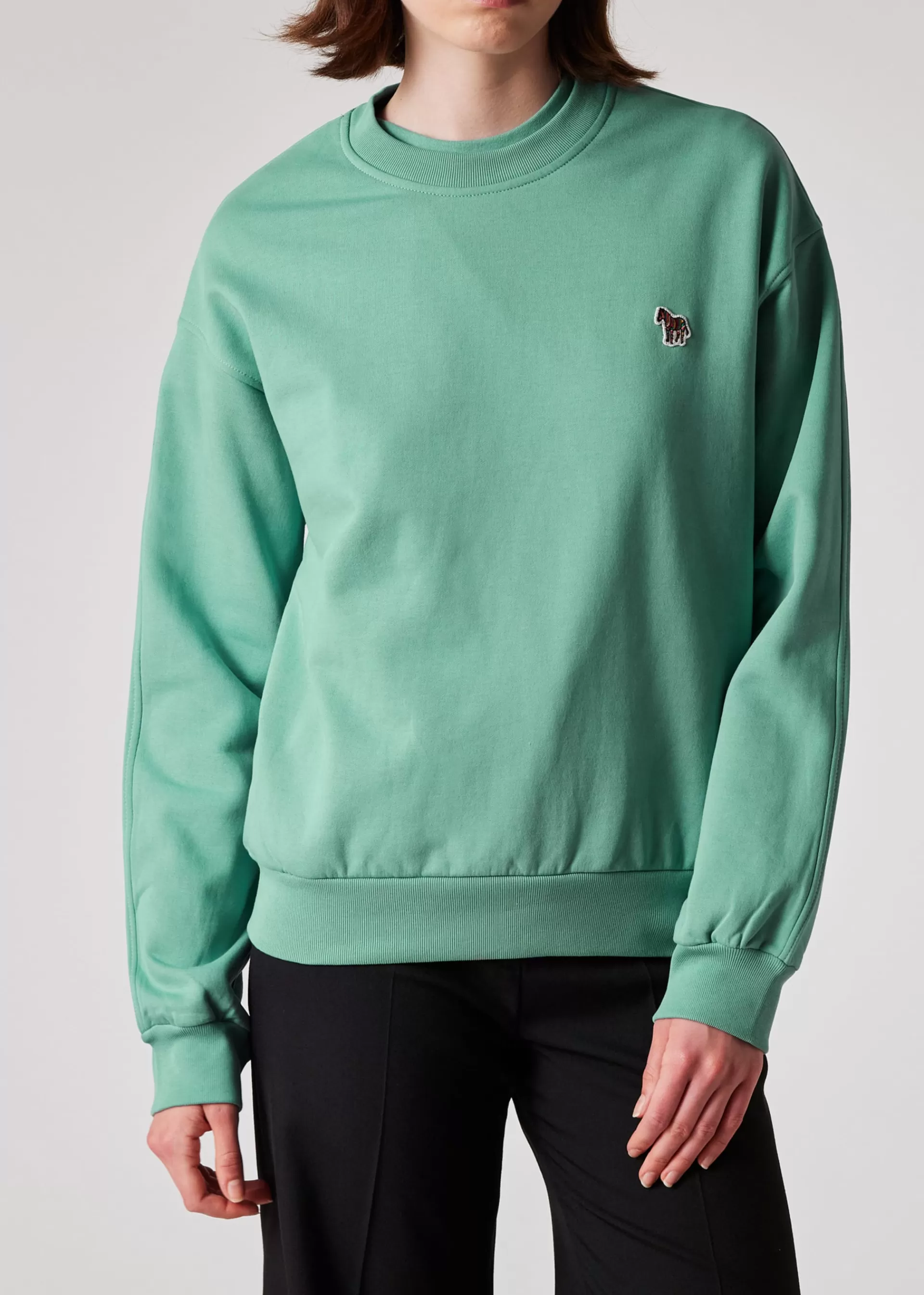Women's Pale Teal Zebra Logo Cotton Sweatshirt>Paul Smith Best Sale