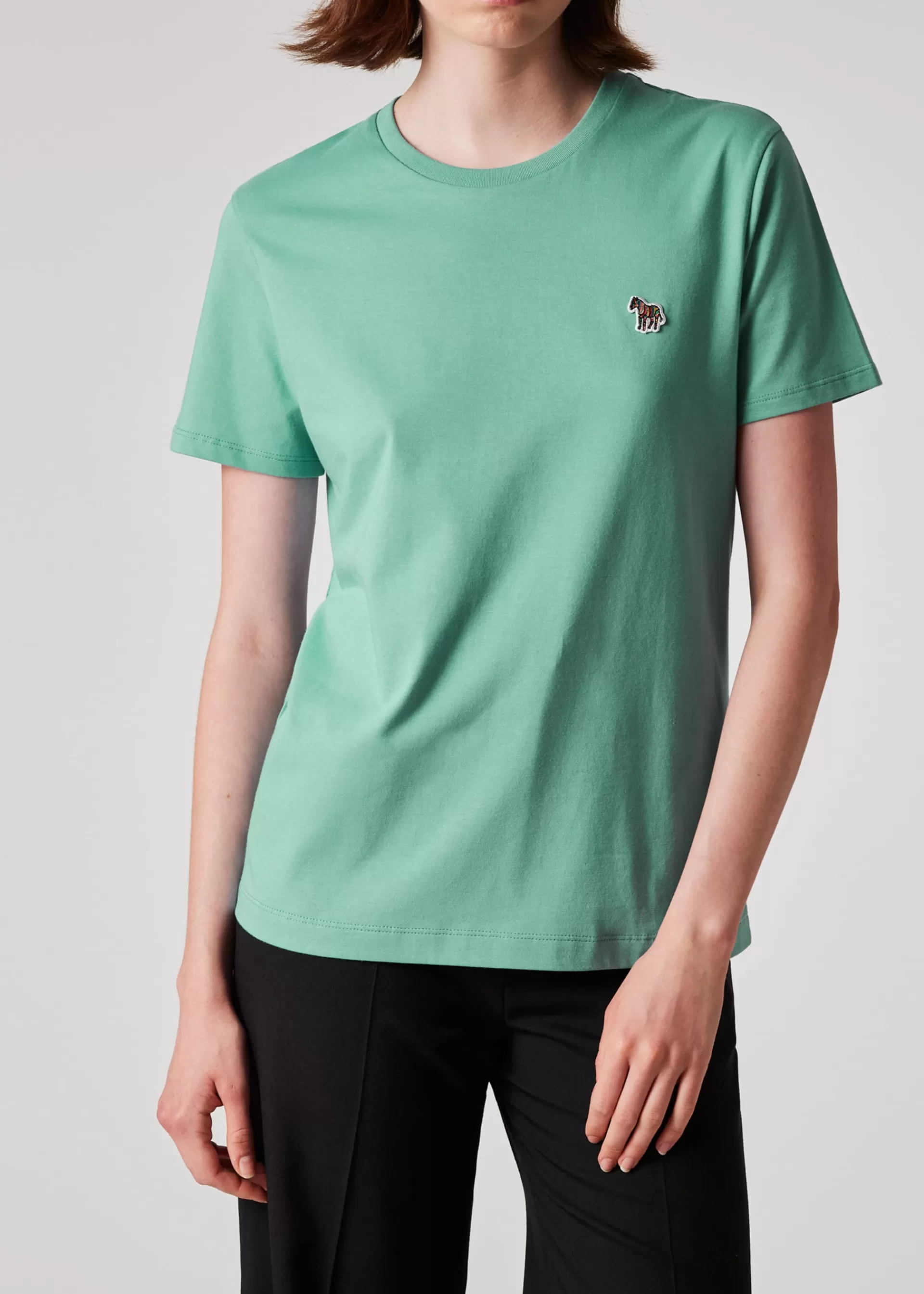Women's Pale Teal Zebra Logo Cotton T-Shirt>Paul Smith Store
