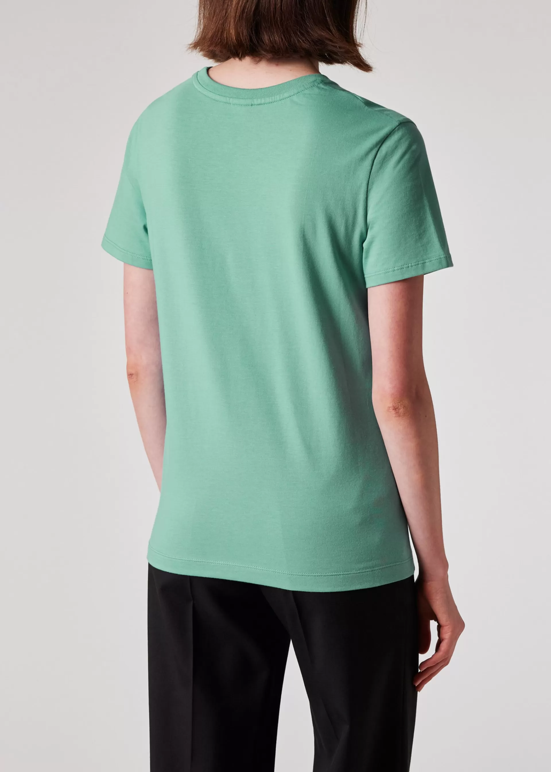Women's Pale Teal Zebra Logo Cotton T-Shirt>Paul Smith Store