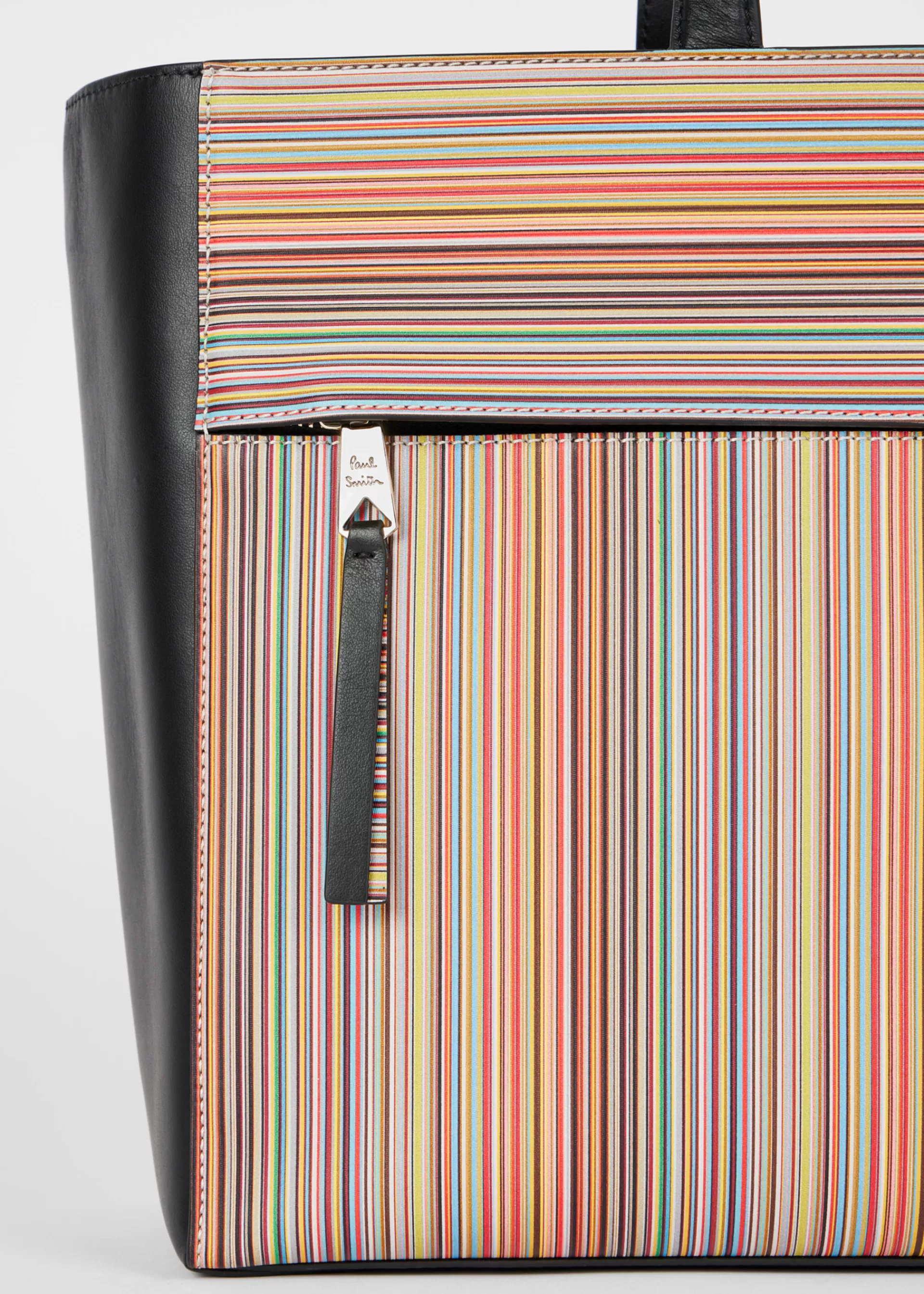 Women's Panelled 'Signature Stripe' Leather Tote Bag>Paul Smith Online