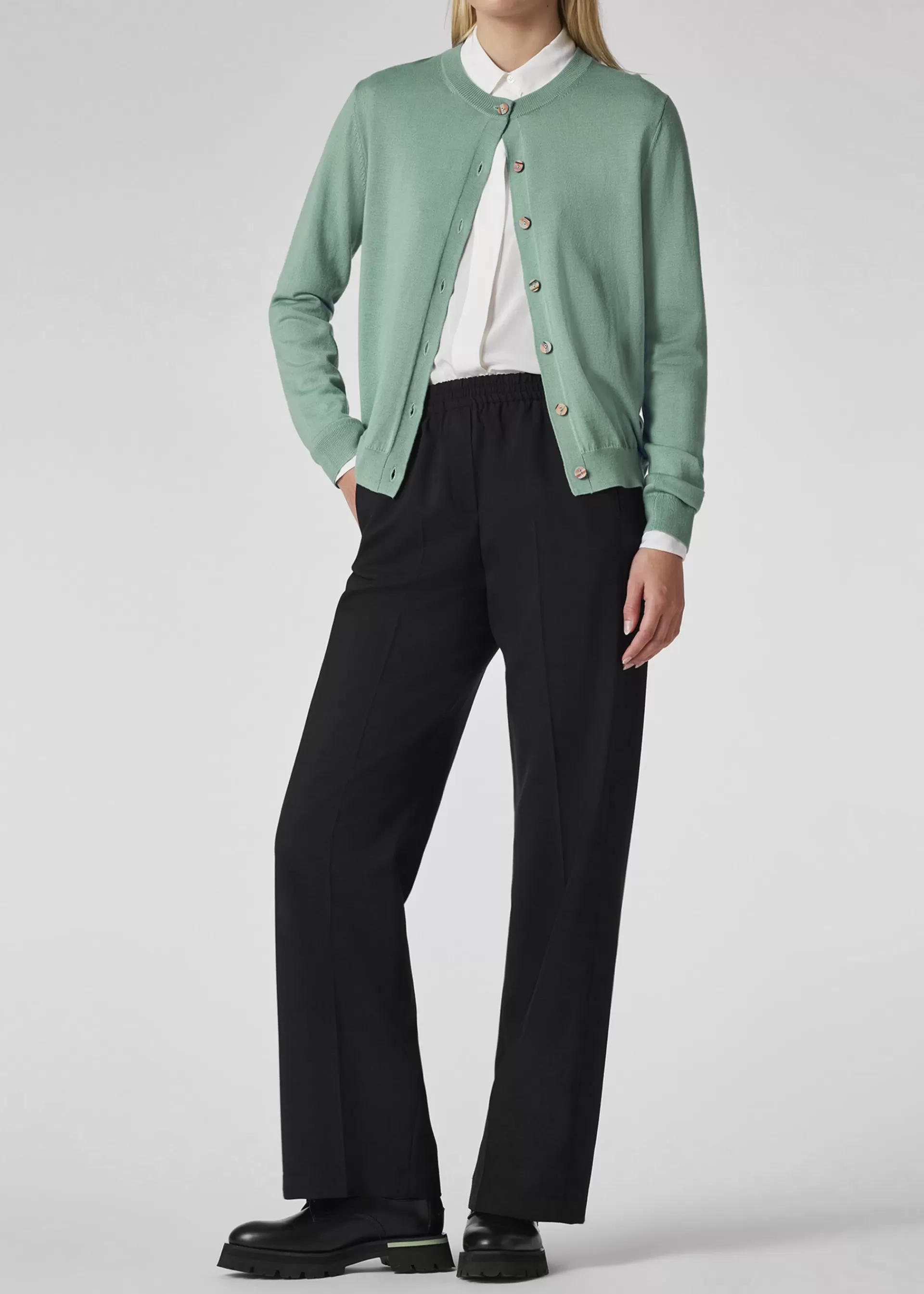 Women's Peacock Green Merino Cardigan with 'Swirl' Buttons>Paul Smith Fashion