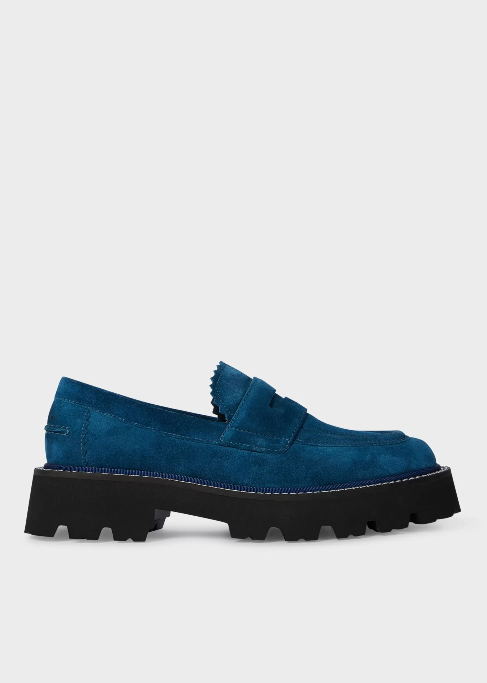 Women's Petrol Blue Chunky Suede 'Magpie' Loafers>Paul Smith Discount