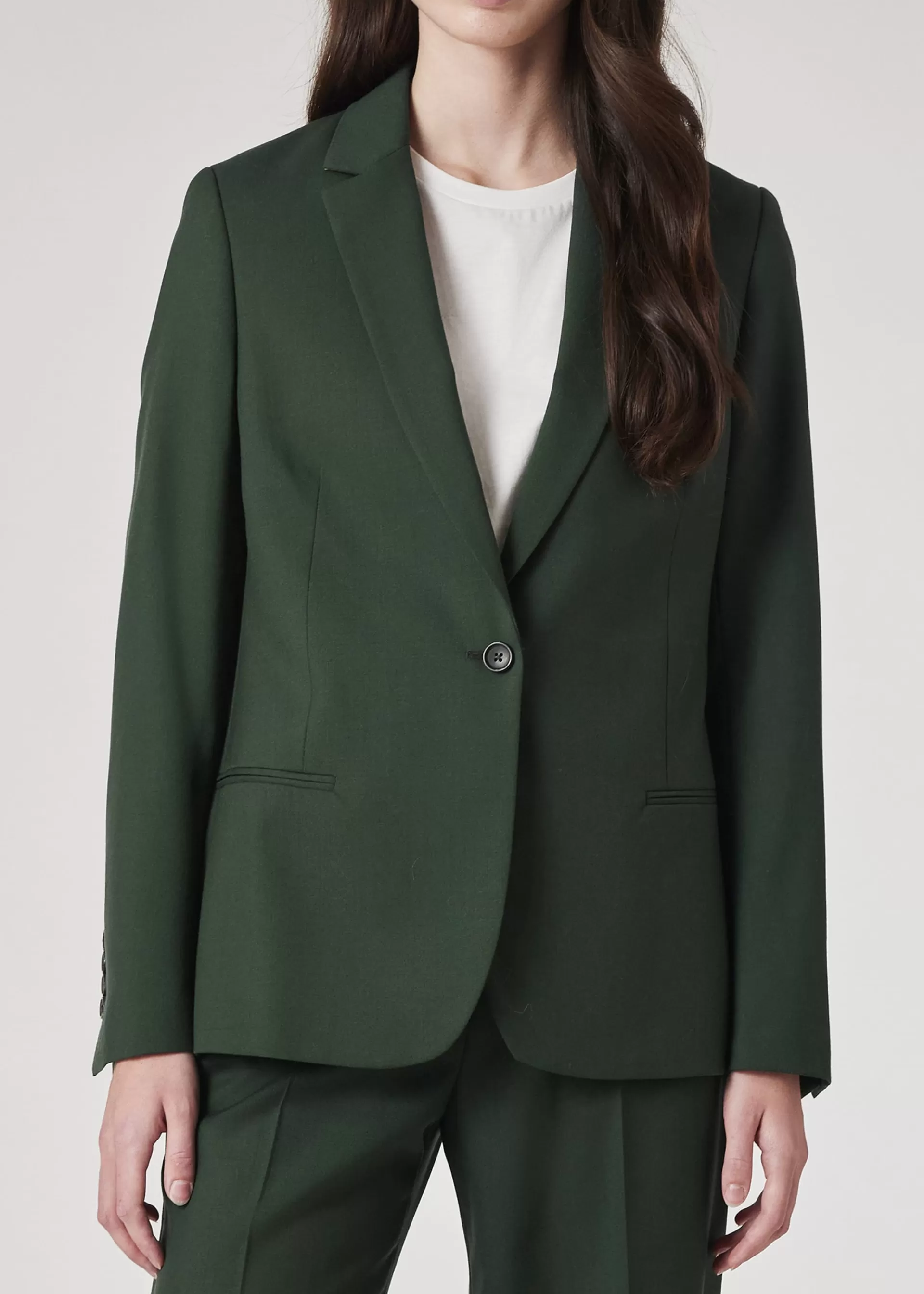 Women's Pine Green Wool Hopsack Blazer>Paul Smith Cheap