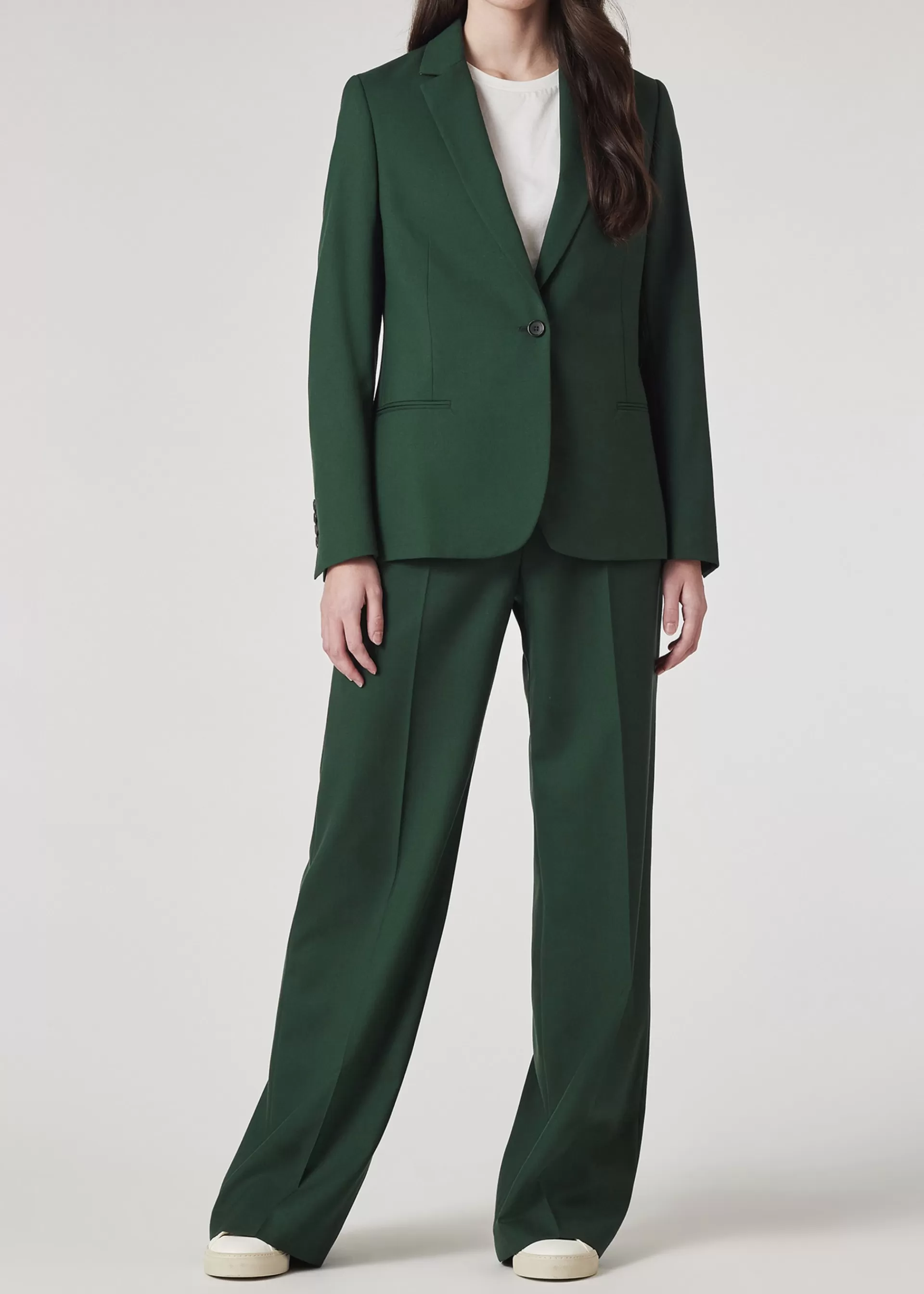 Women's Pine Green Wool Wide-Leg Trousers>Paul Smith Flash Sale