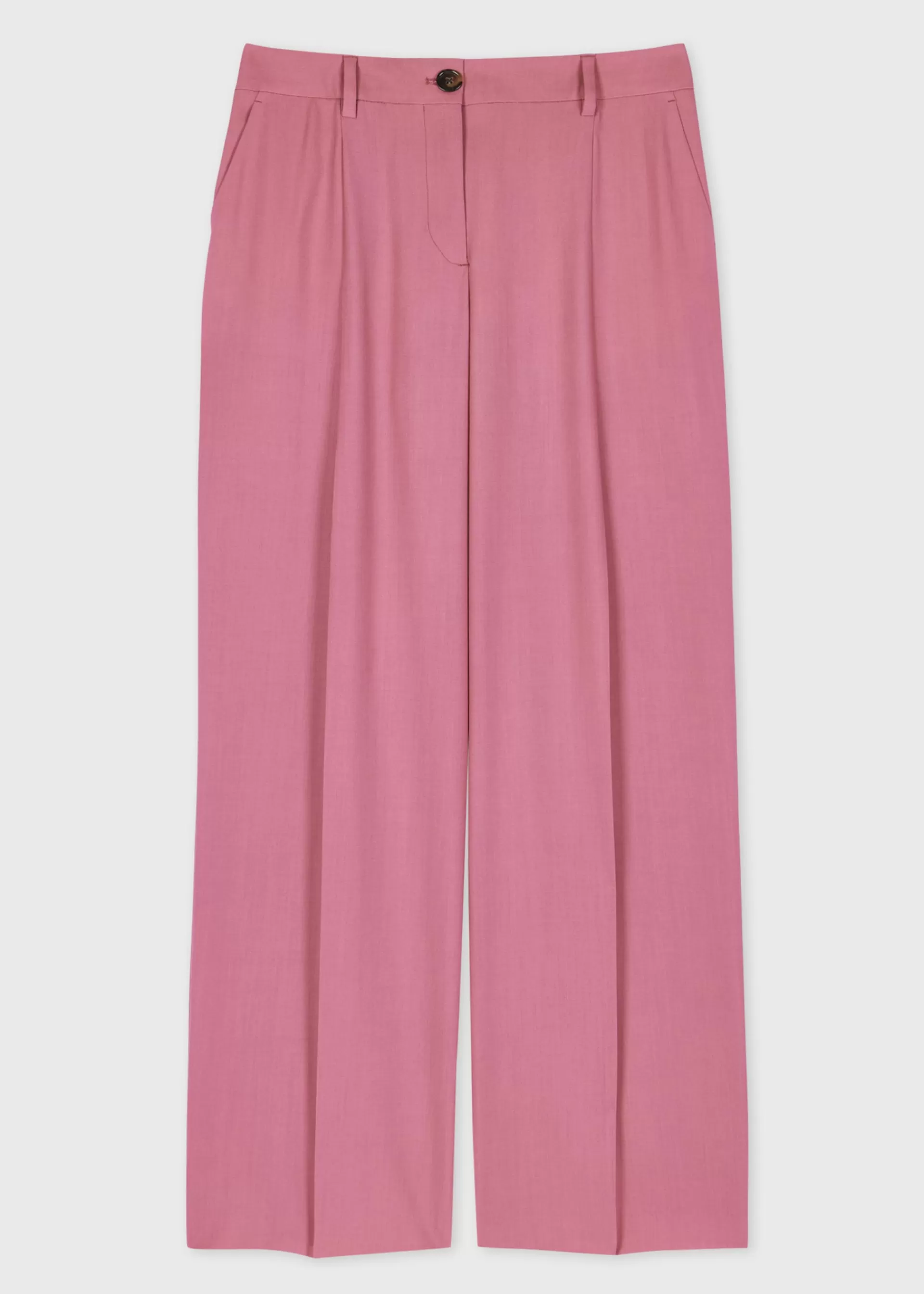 Women's Pink Mid-Rise Wool Trousers>Paul Smith Online