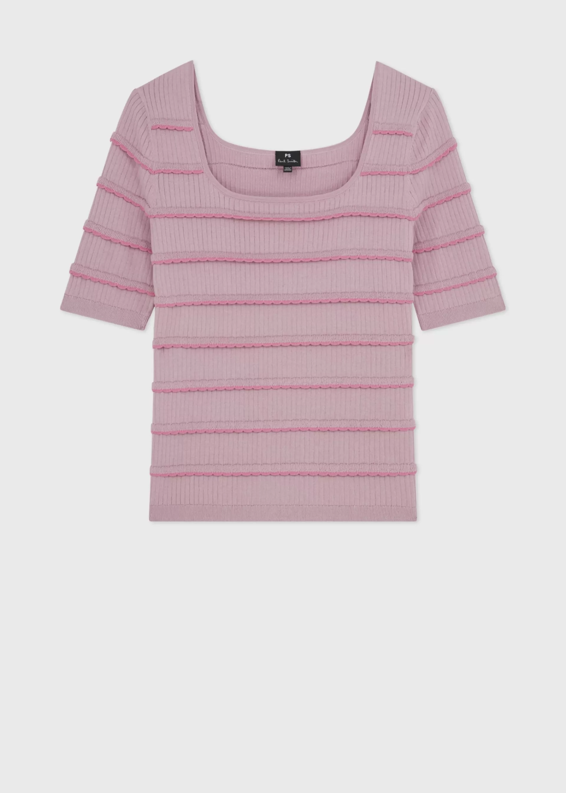 Women's Scallop Trim Ribbed Top>Paul Smith Hot