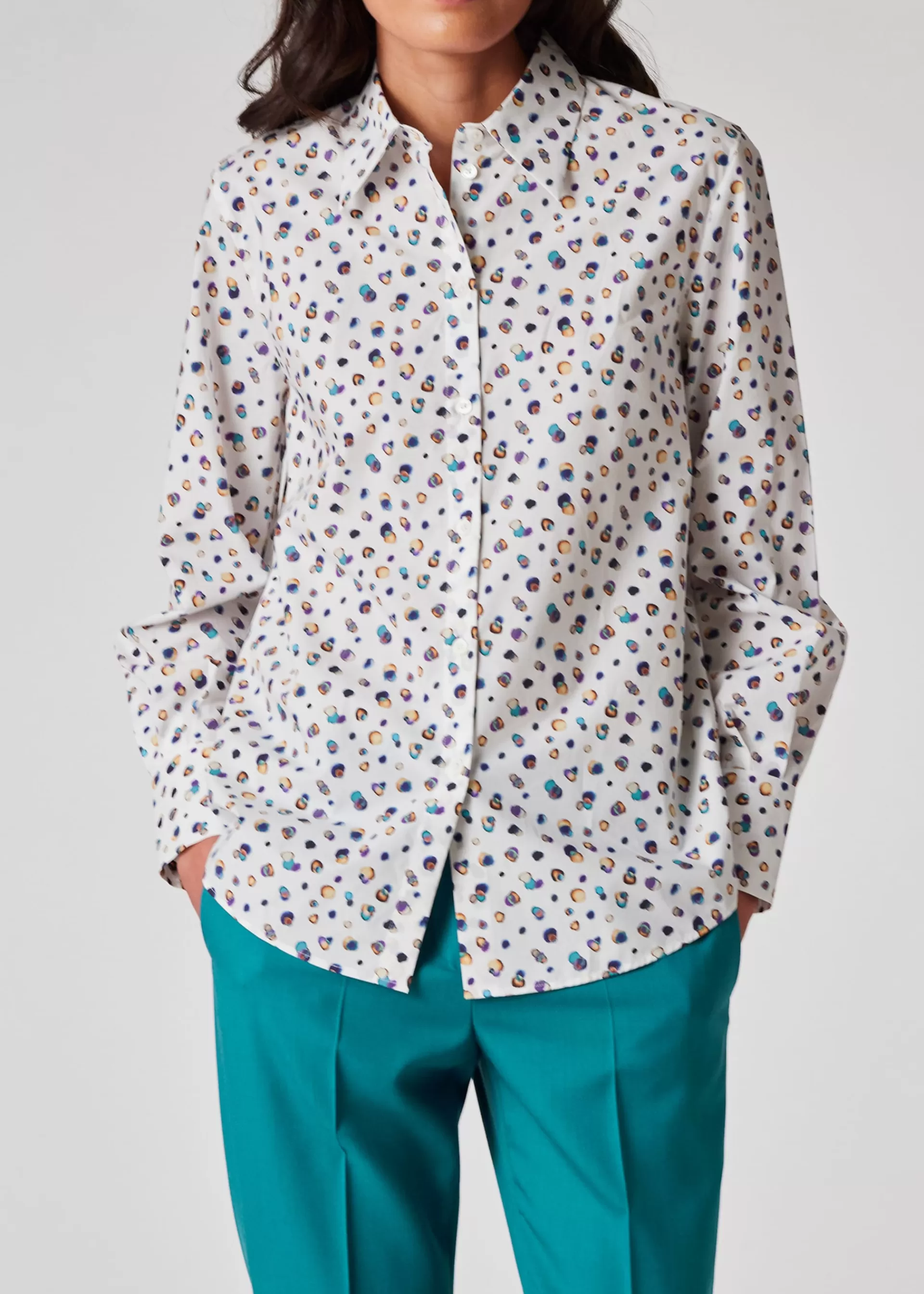 Women's 'Polar Lights' Spot Cotton Shirt>Paul Smith Sale
