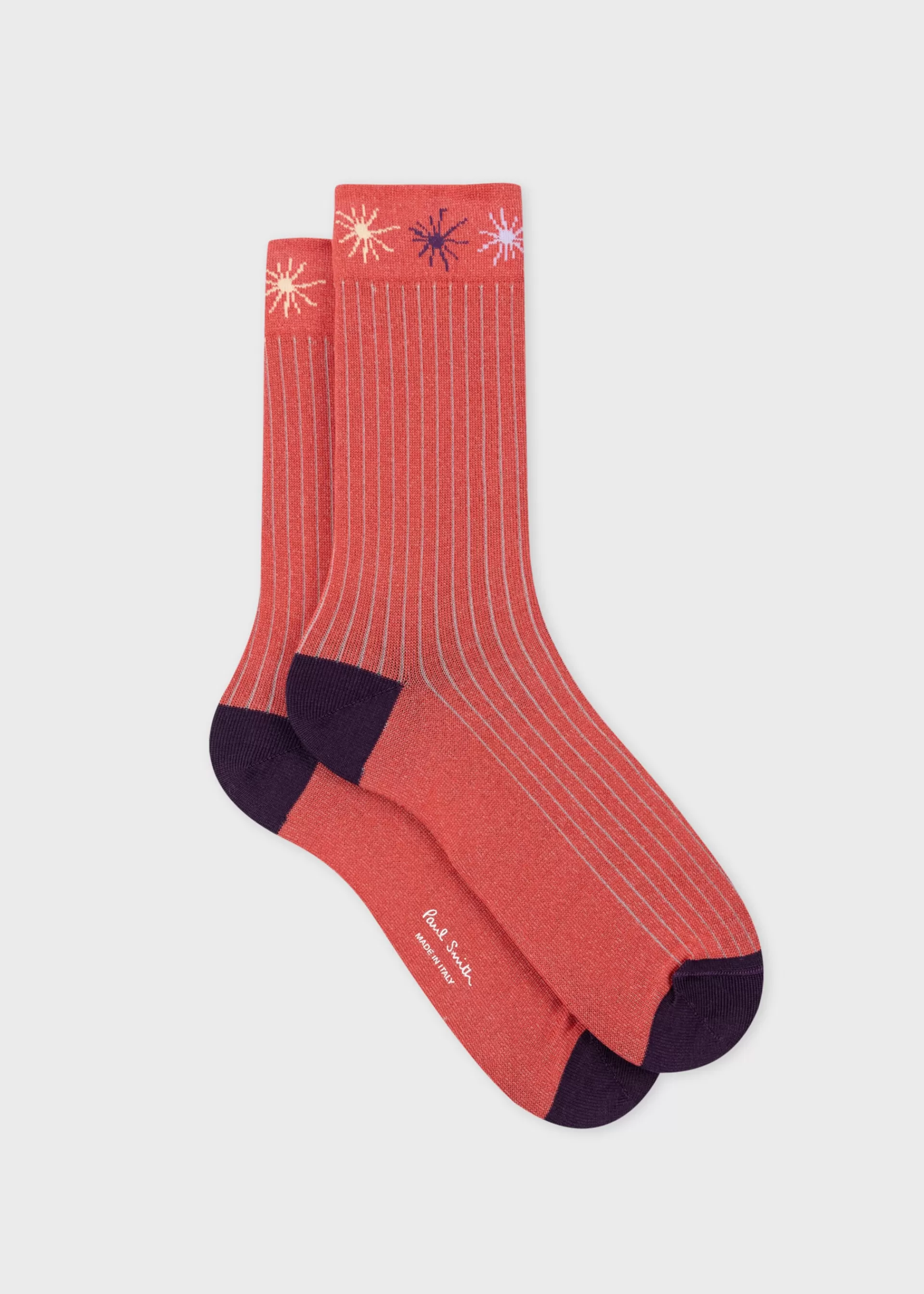 Women's Red Pinstripe & Stars Socks>Paul Smith Outlet