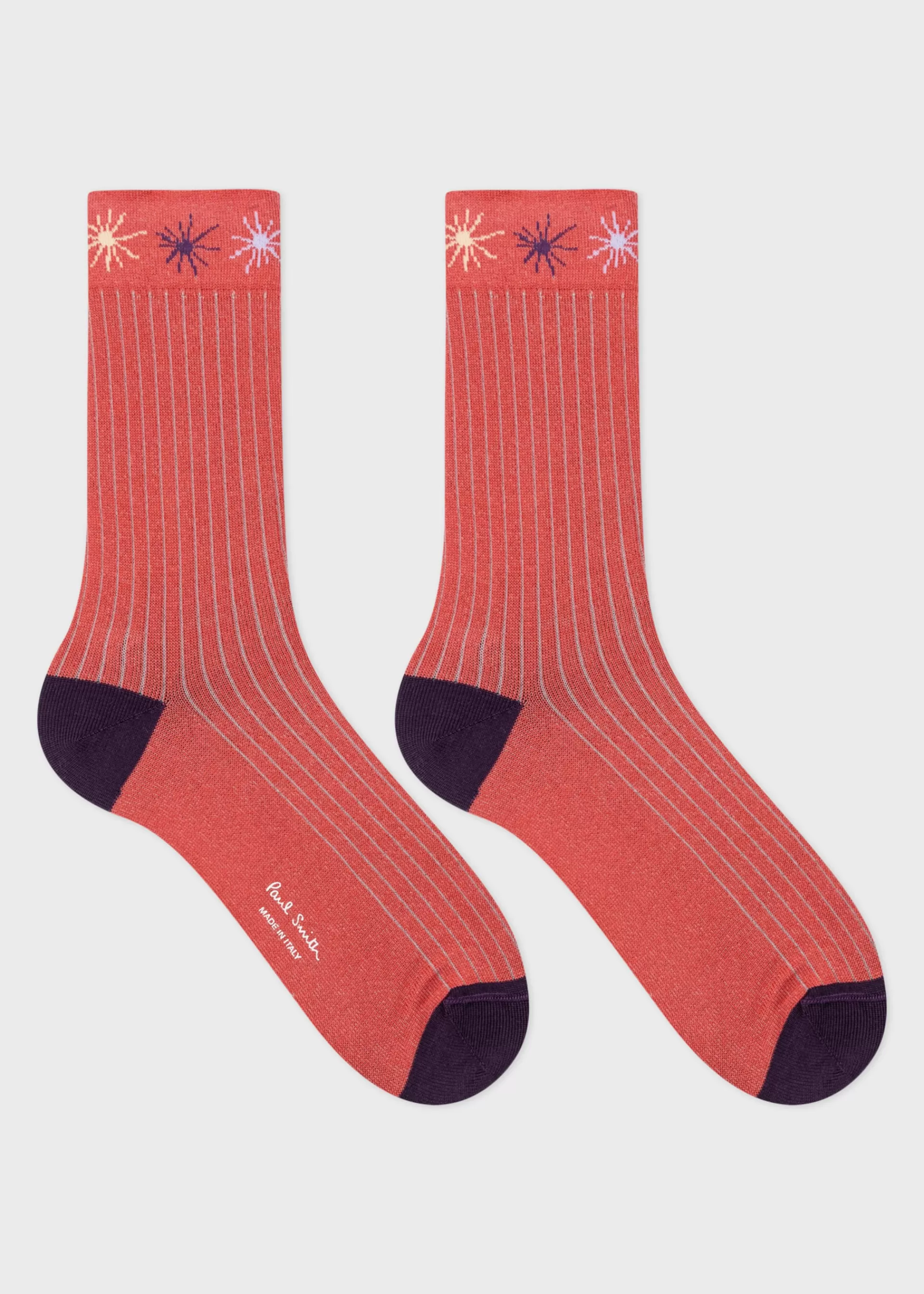 Women's Red Pinstripe & Stars Socks>Paul Smith Outlet
