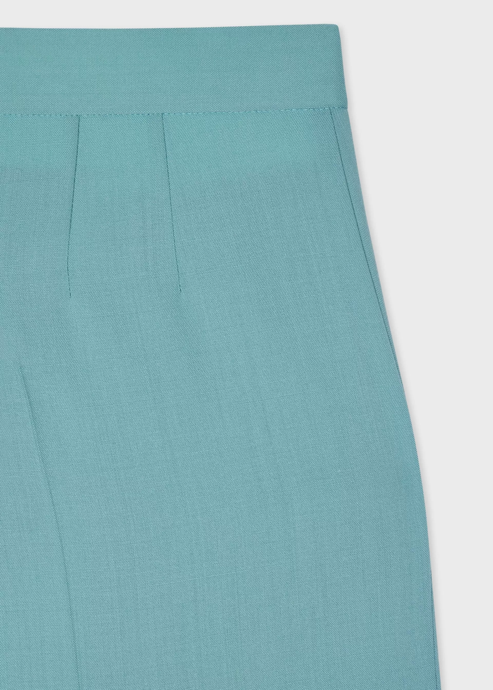 Women's Sea Green Wool Wide-Leg Trousers>Paul Smith Online
