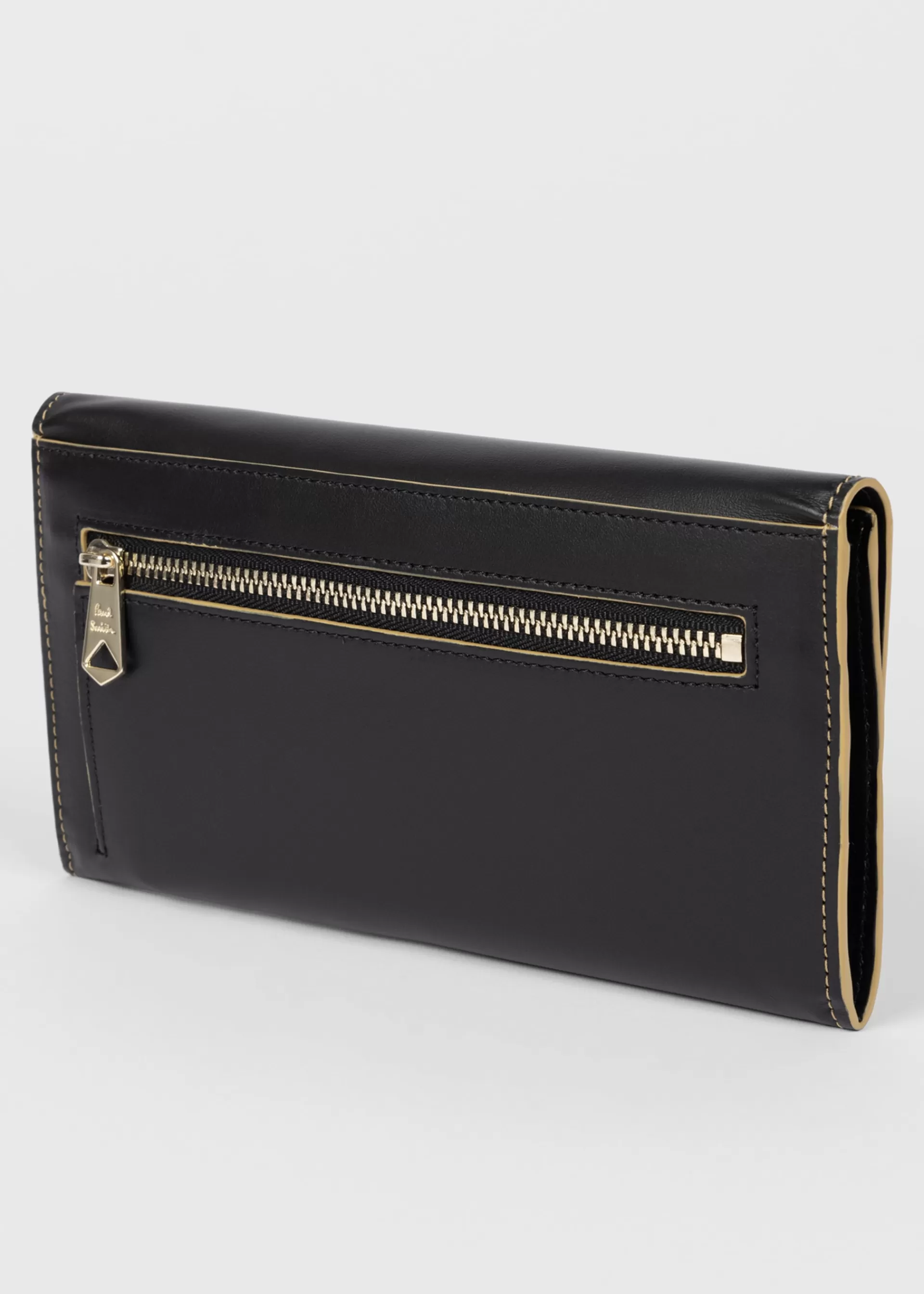 Women's Shadow Stripe Leather Tri-Fold Purse>Paul Smith Outlet