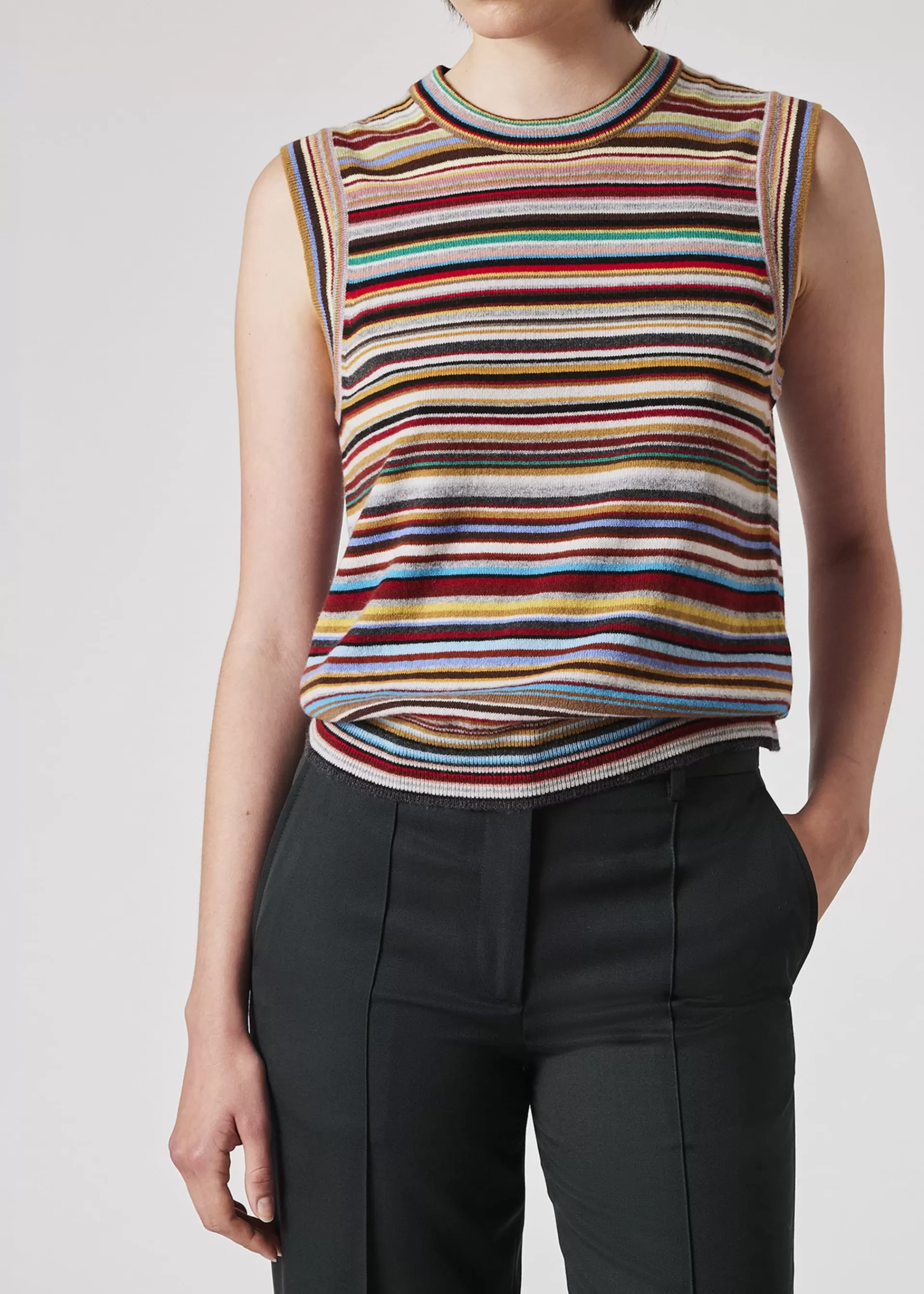 Women's 'Signature Stripe' Cashmere Knitted Vest>Paul Smith Online