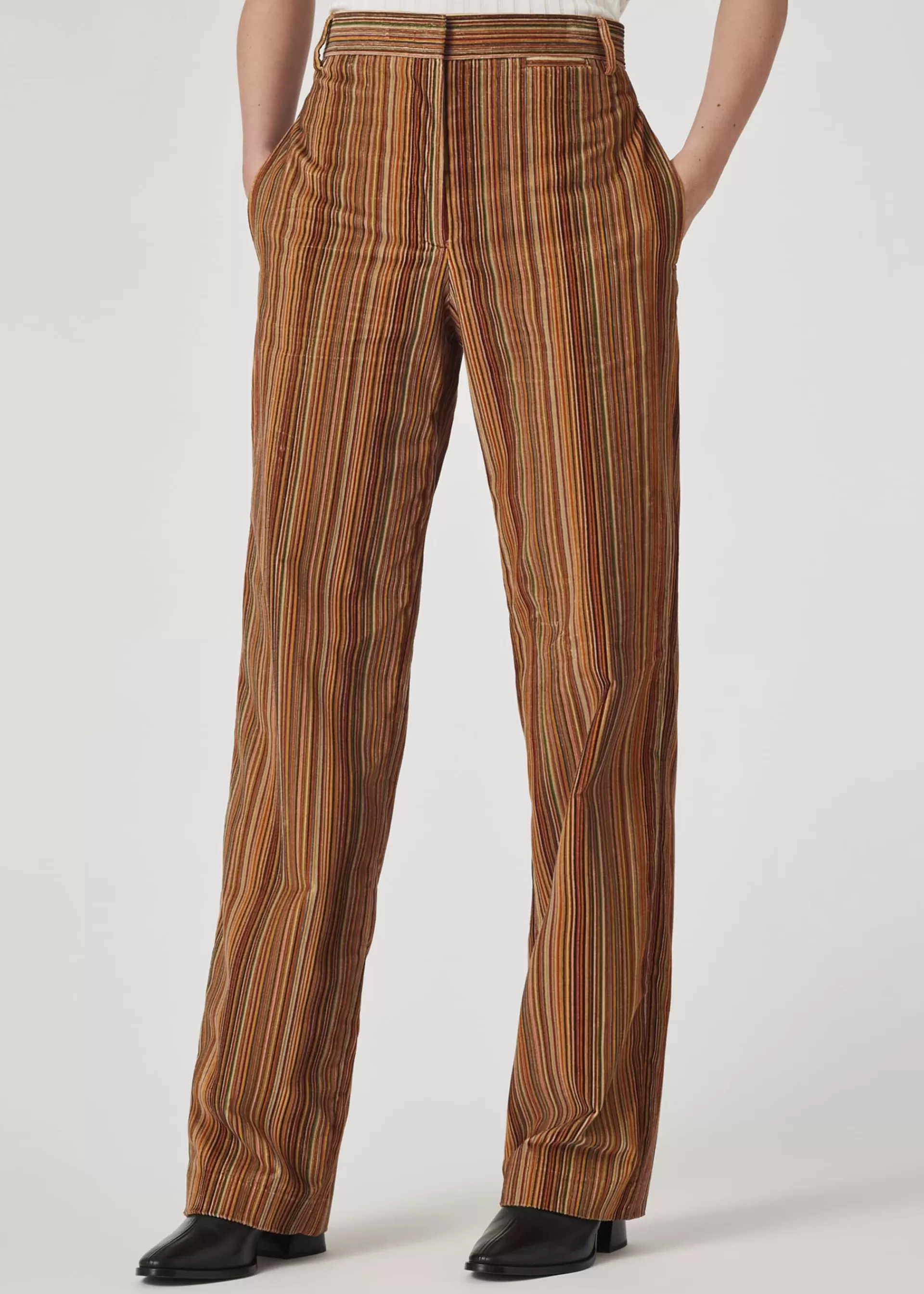 Women's 'Signature Stripe' Corduroy Trousers>Paul Smith Discount